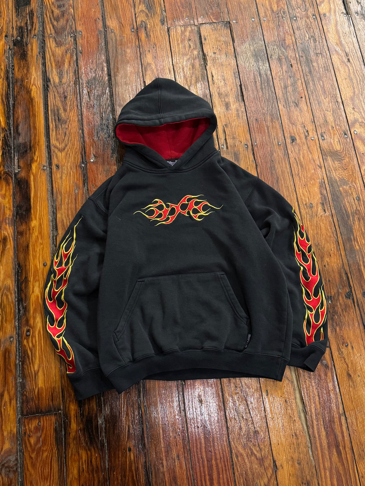 Y2K Silver Pond Flame Hoodie Sz XS