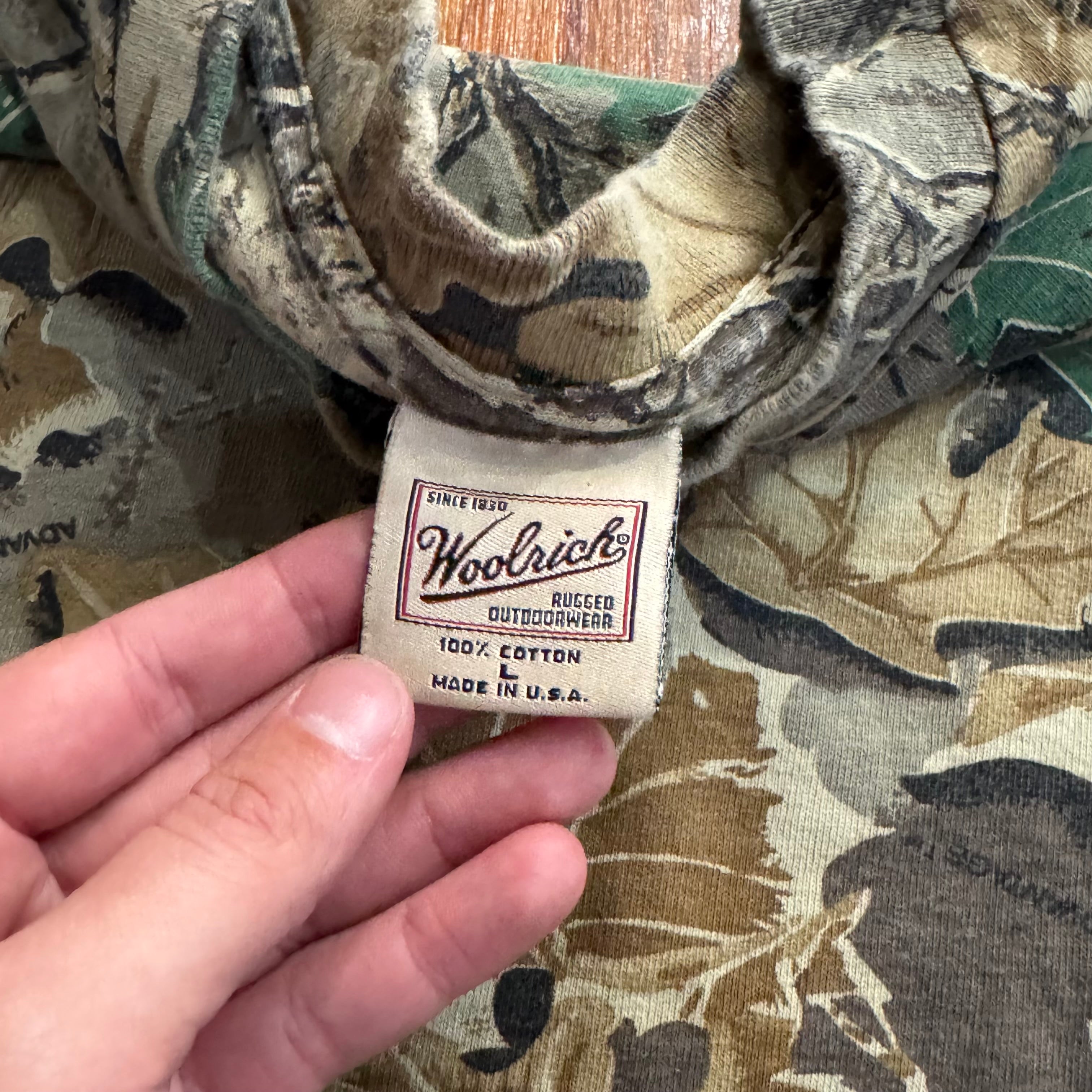 Vintage WoolRich Camo T-shirt Sz L