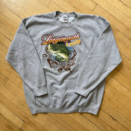 Vintage Large Mouth Bass Fishing Crewneck Sz L