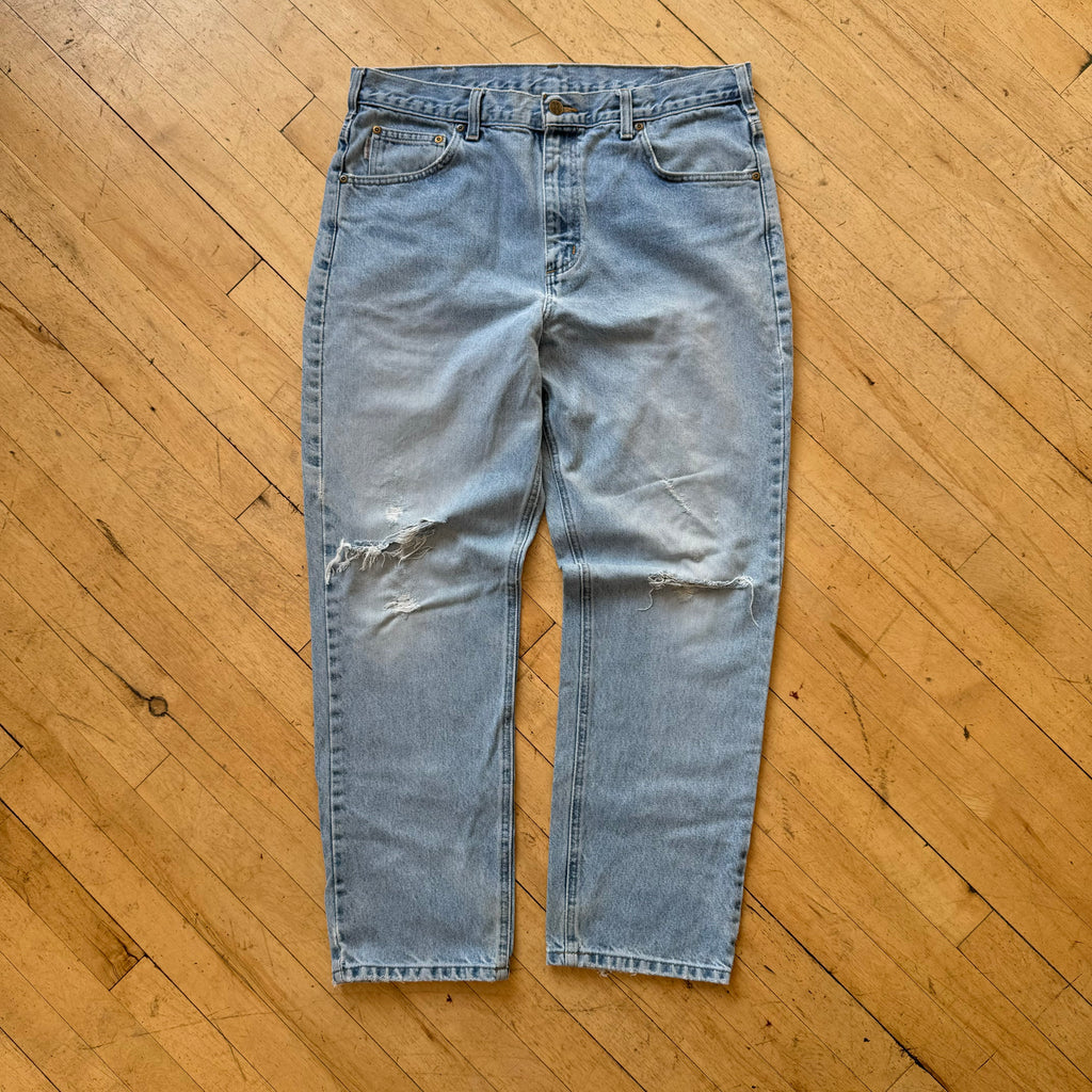 Vintage Light Wash Carhartt Denim Jeans Sz 36x30