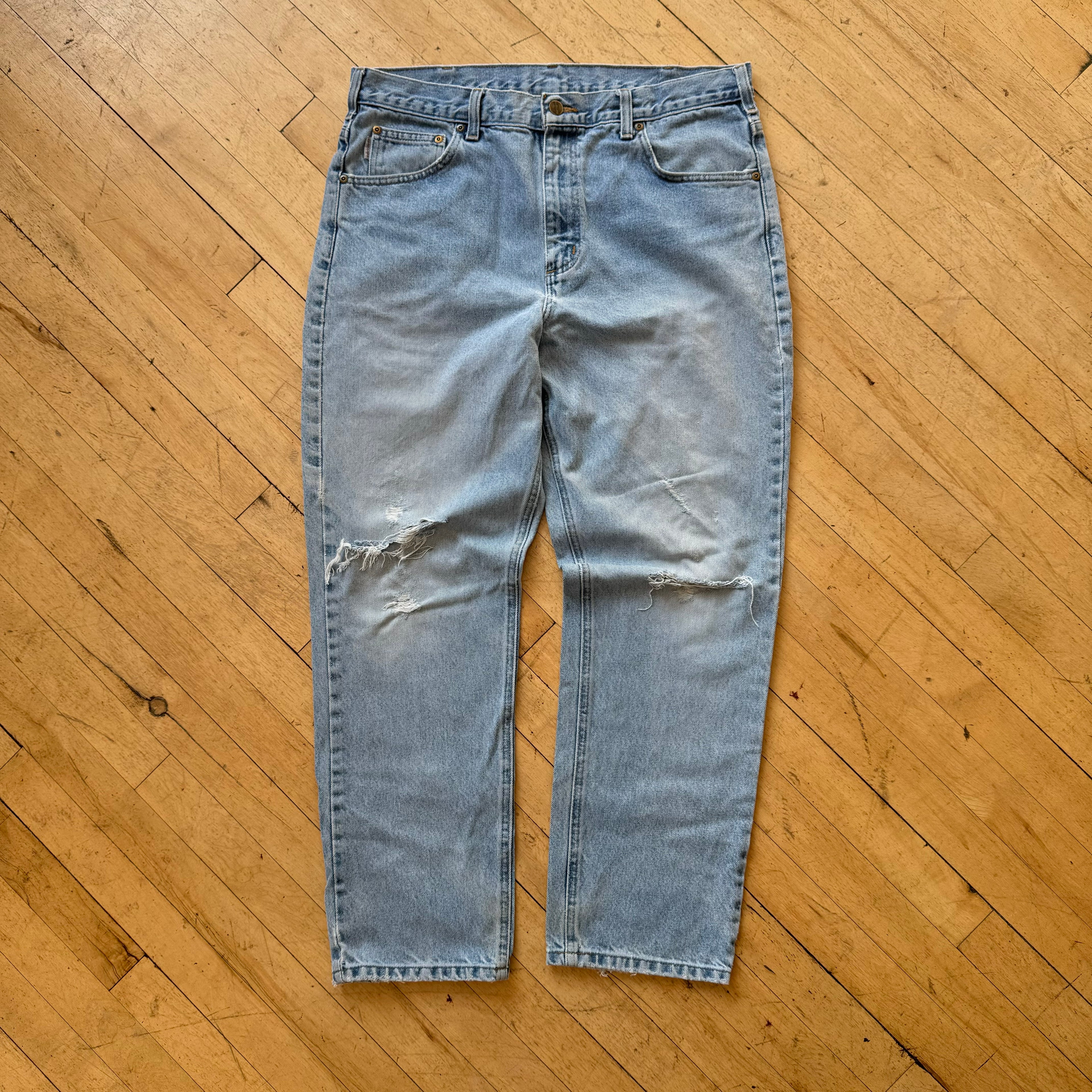 Vintage Light Wash Carhartt Denim Jeans Sz 36x30