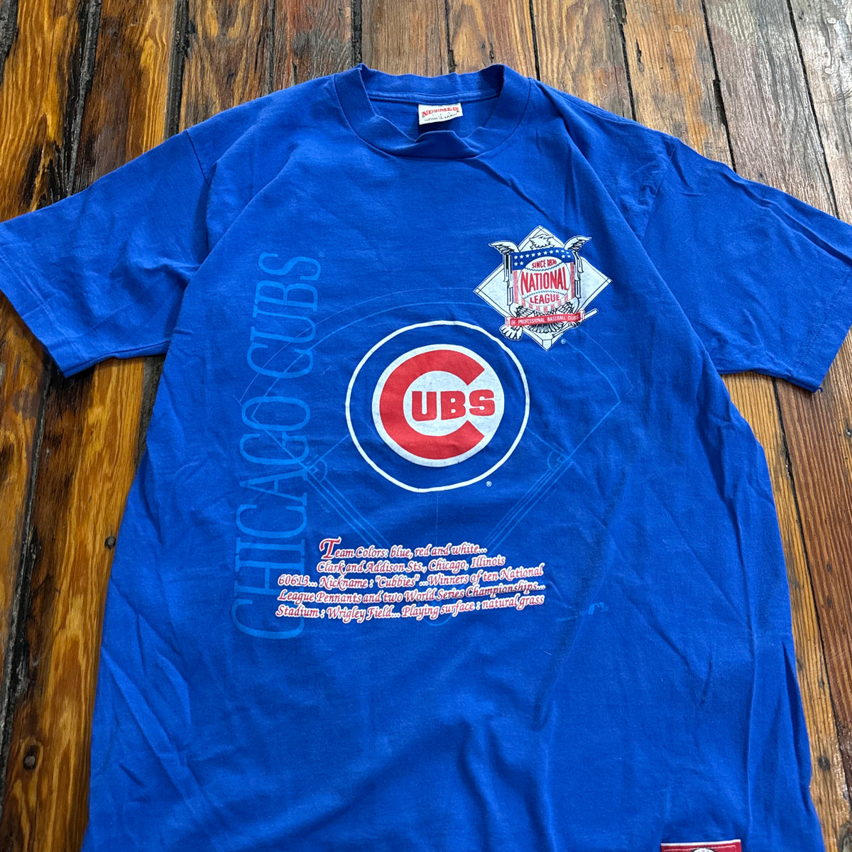 Vintage Chicago Cubs NutMeg T-shirt Sz L (NEW)