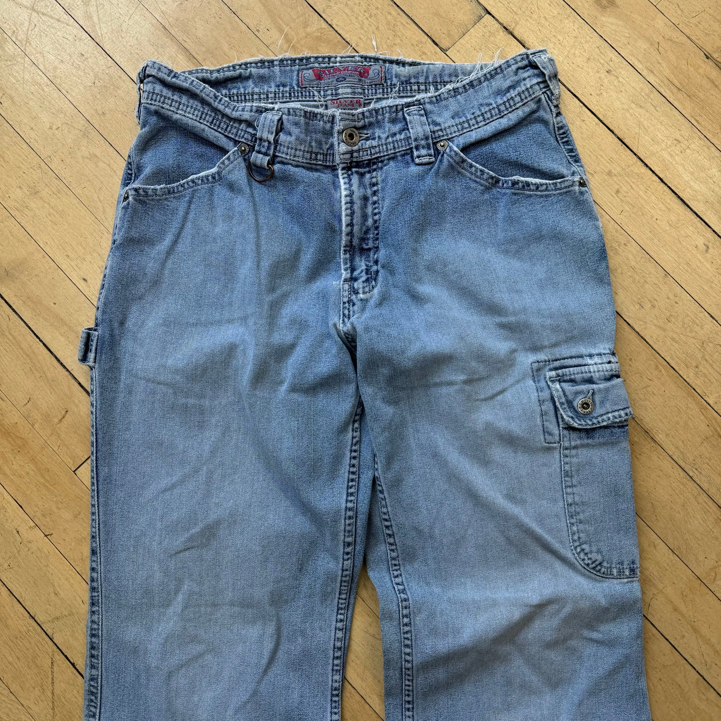 Vintage Silver Cargo denim Jeans Sz 32/31