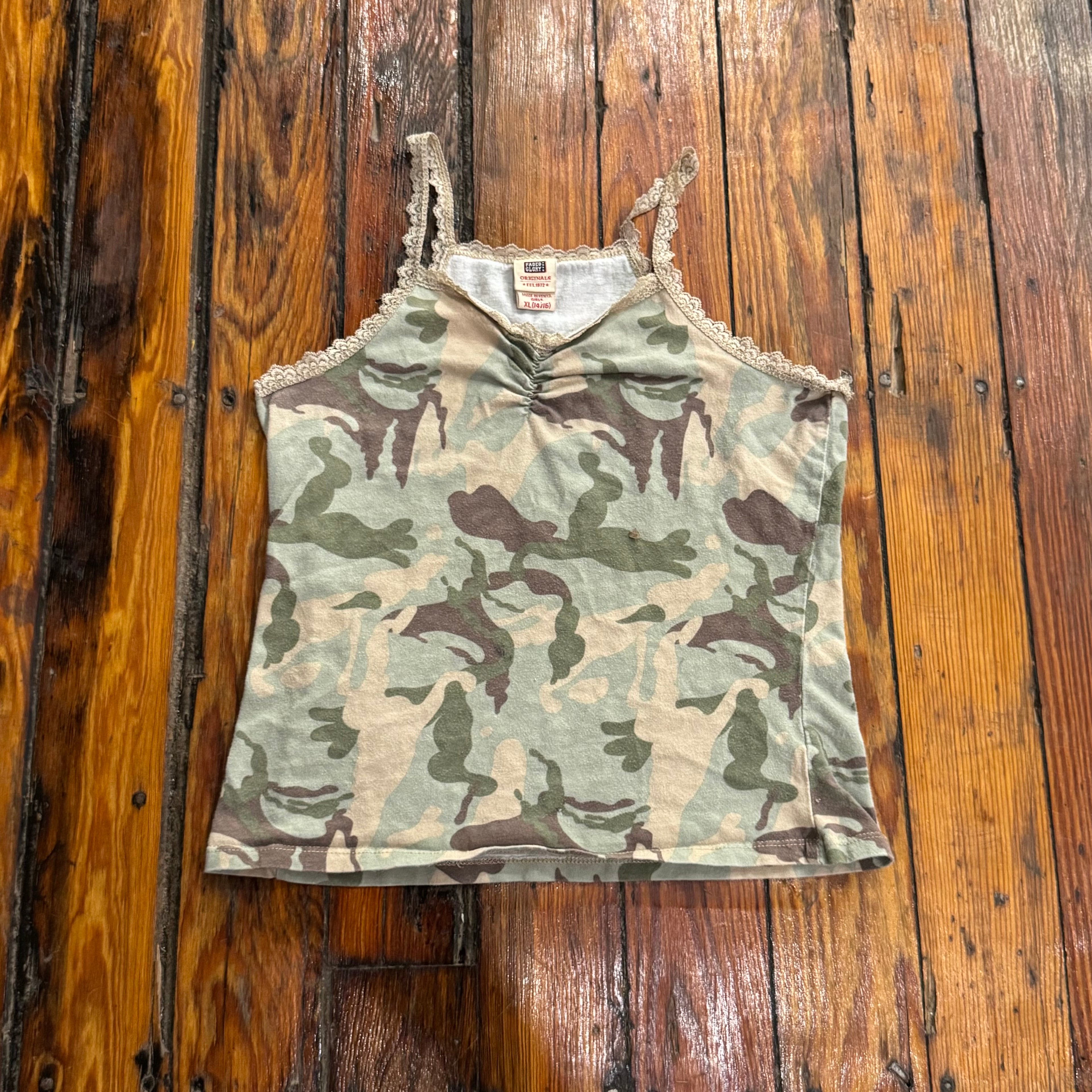Vintage Faded Glory Camo Tank Top Sz S