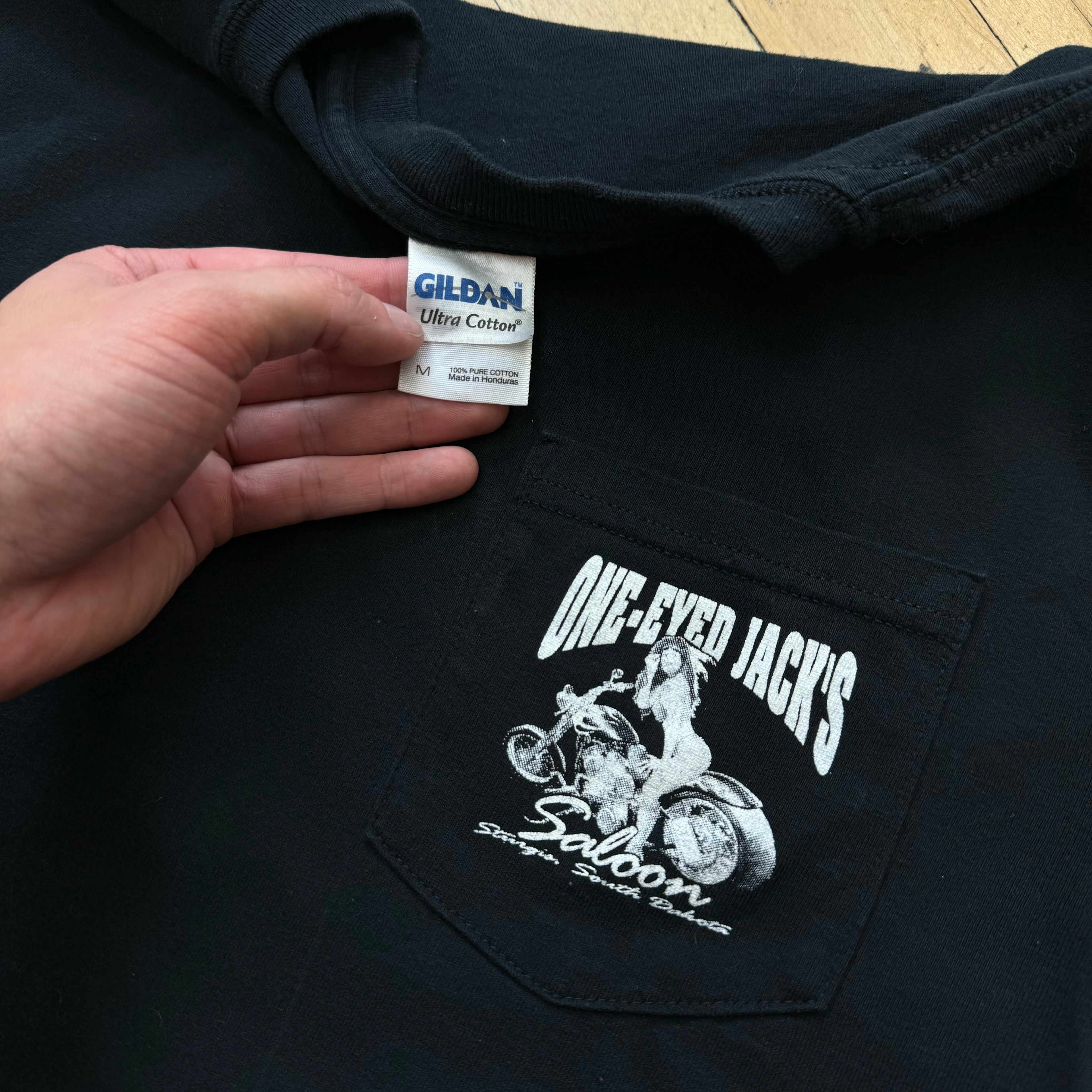 Vintage One Eyed Jacks Biker Bar T-shirt Sz M