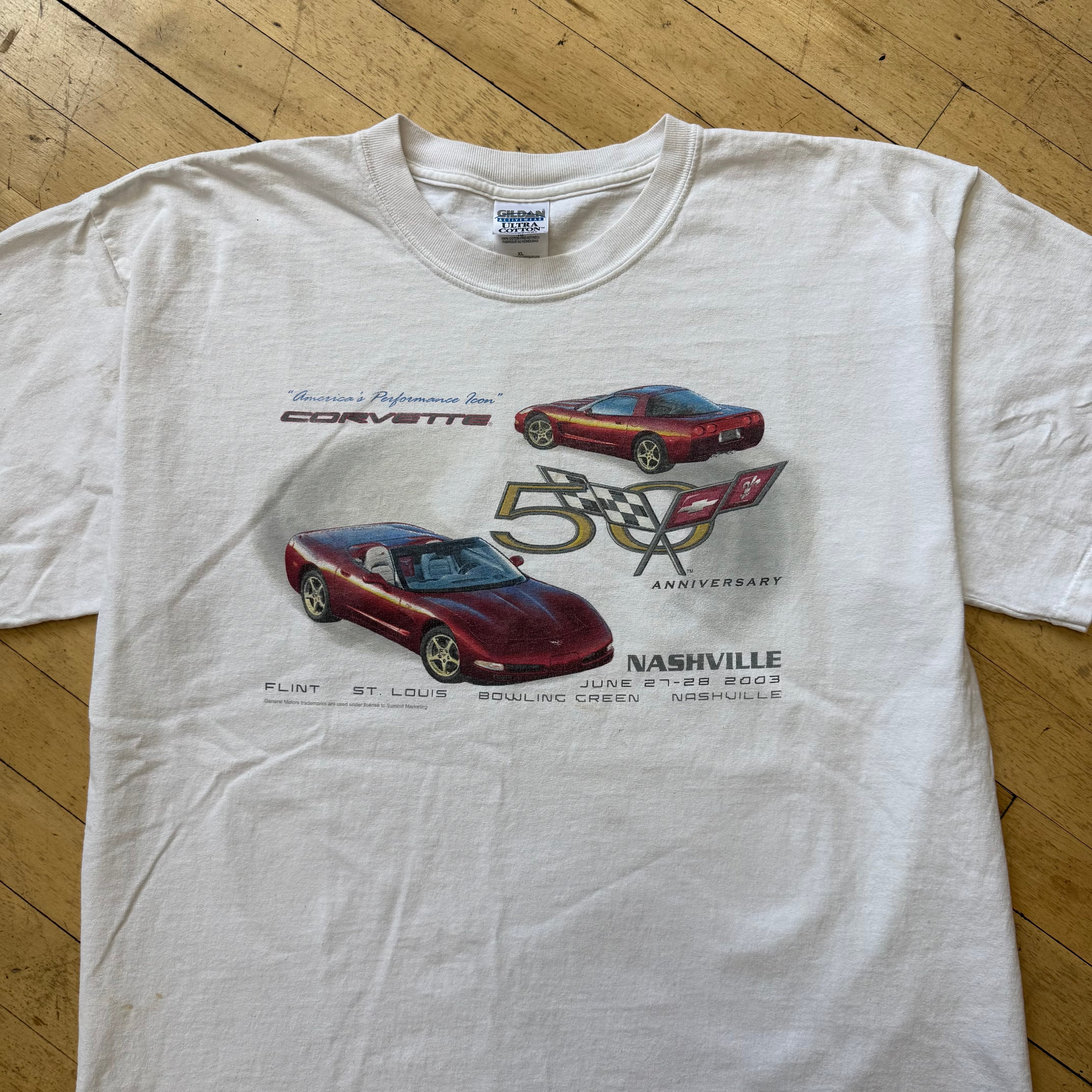 2000 Corvette Club Nashville T-shirt Sz XL