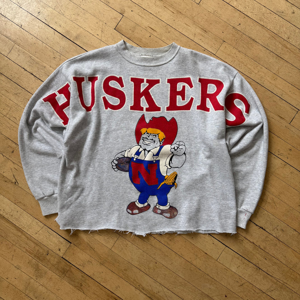Vintage Nebraska Huskers SpellOut CrewNeck Sz L