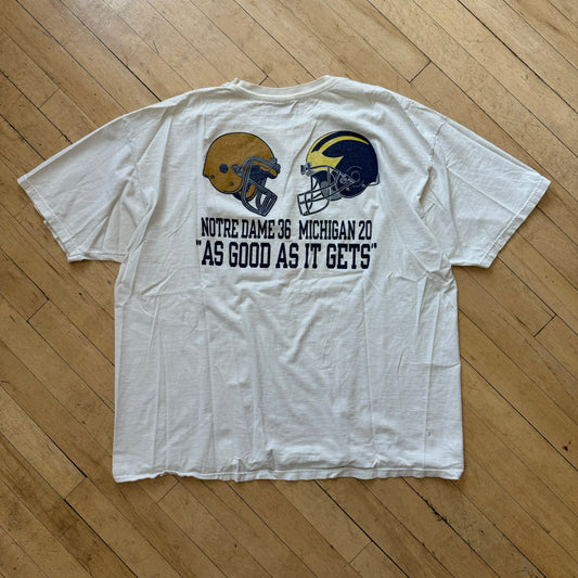 Vintage Champion Michigan Vs Notre Dame Football T-shirt Sz XL