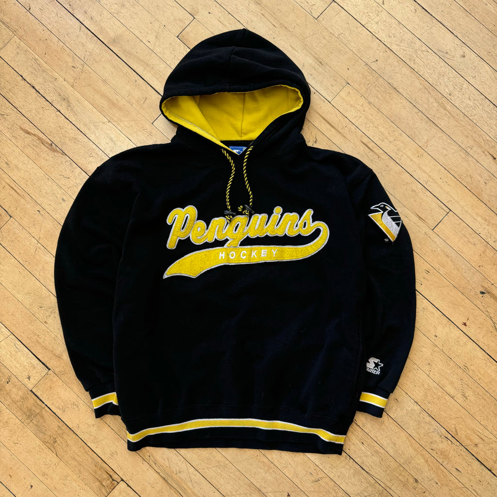Vintage Starter NHL Penguins Hockey Hoodie Sz L