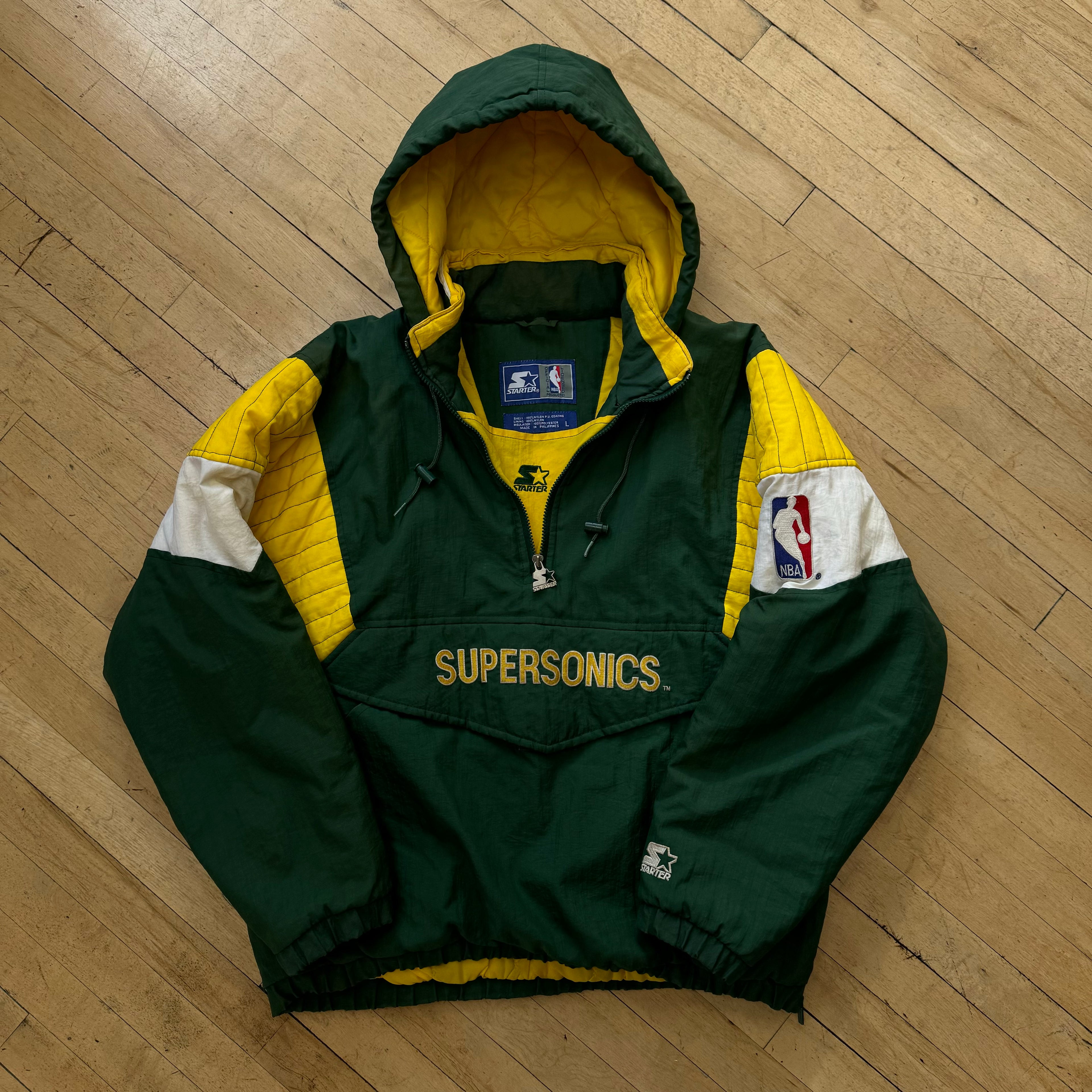 Vintage Starter NBA Seatlle SuperSonics Puffer Jacket Sz L