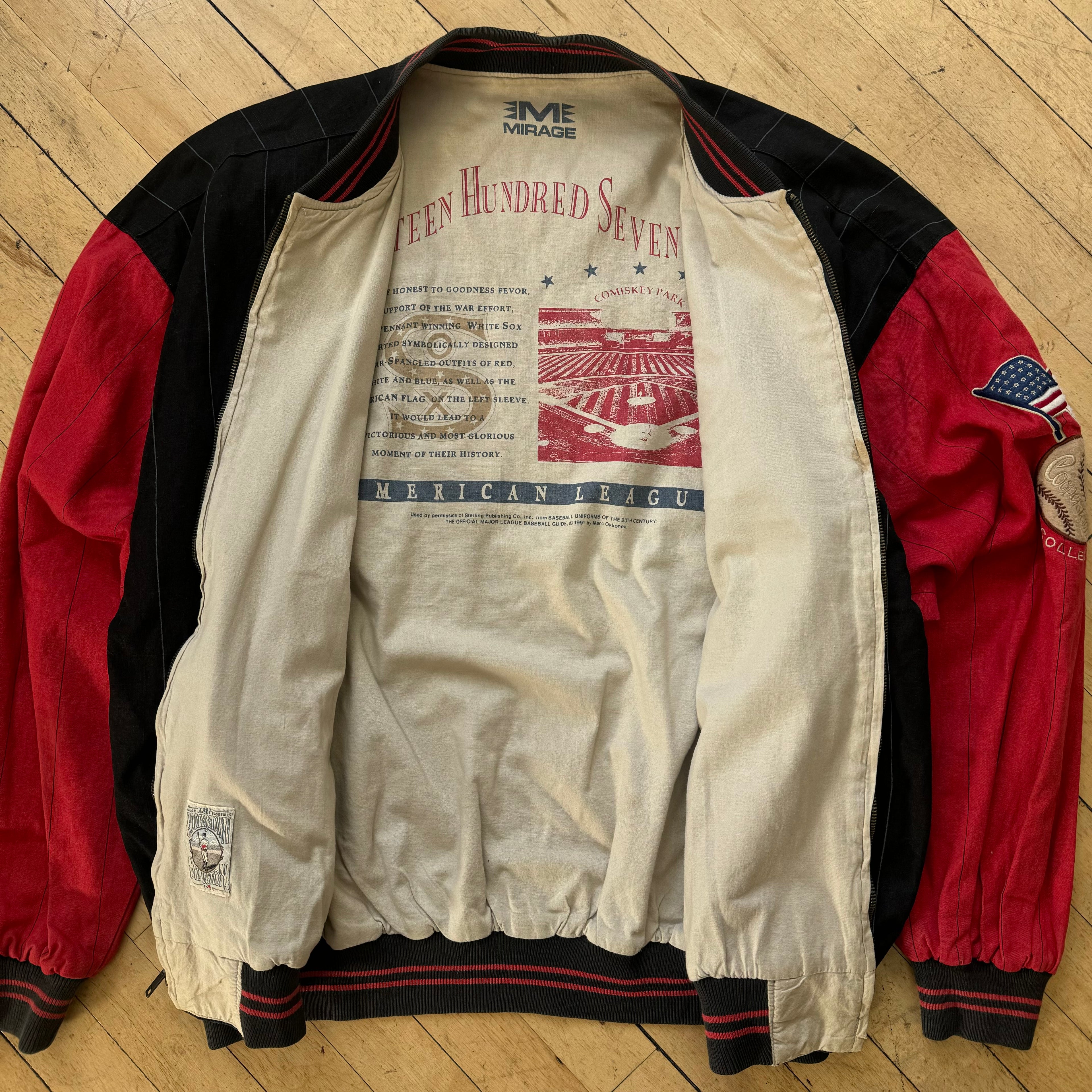 Vintage American League Baseball Chicago Reversible Jacket Sz L