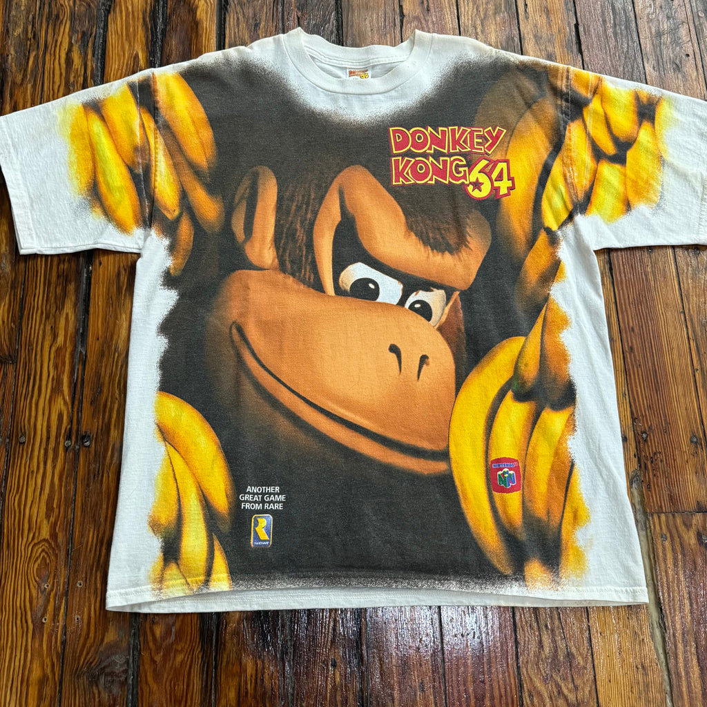 Vintage Donkey Kong AOP Nintendo 64 T-shirt Sz OS