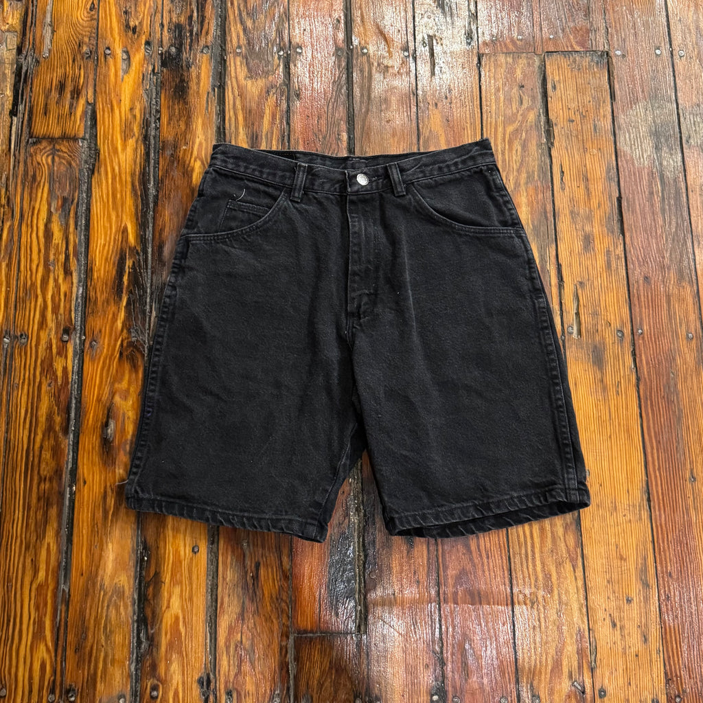 Vintage Wrangler BLK Denim Jean Shorts Sz 30