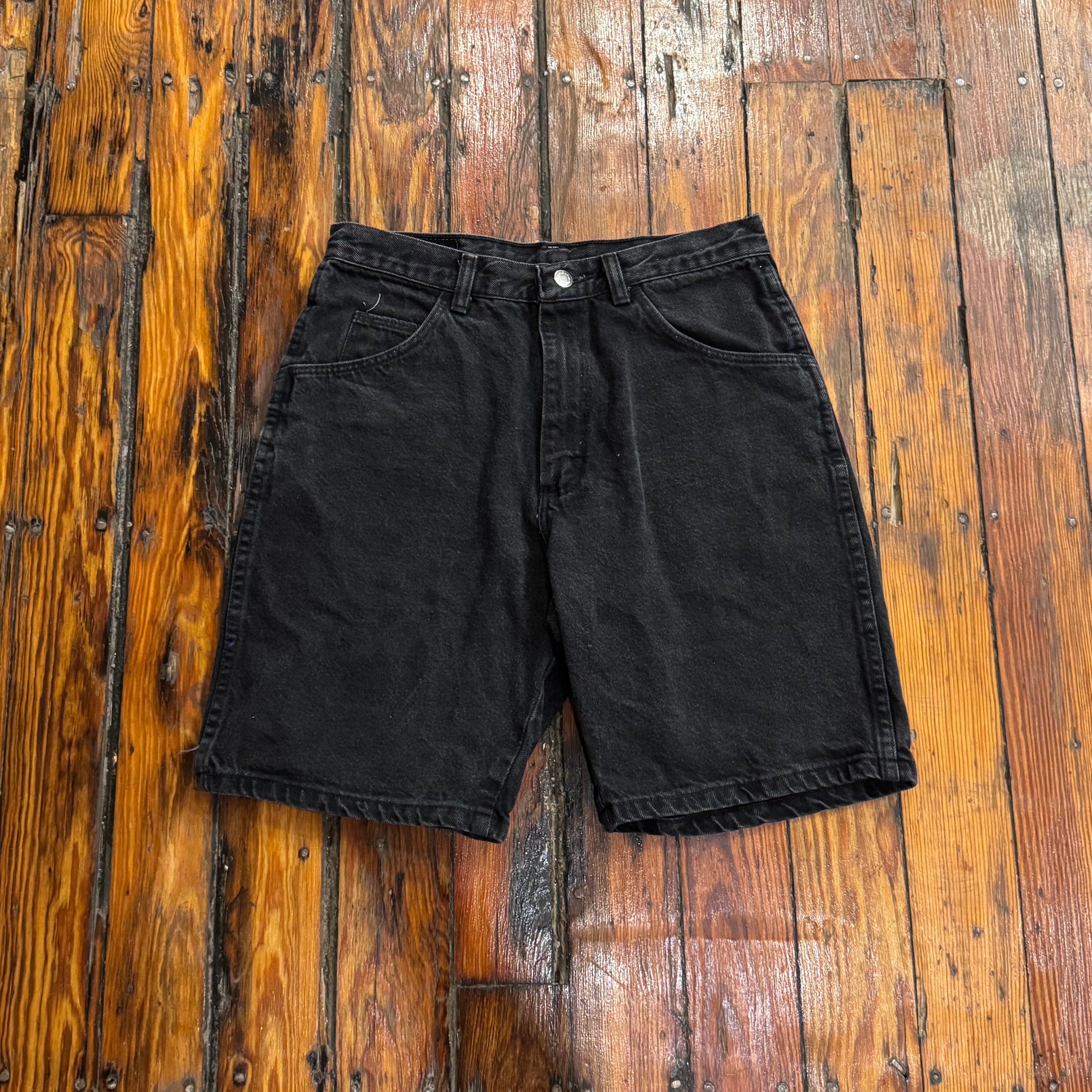 Vintage Wrangler BLK Denim Jean Shorts Sz 30