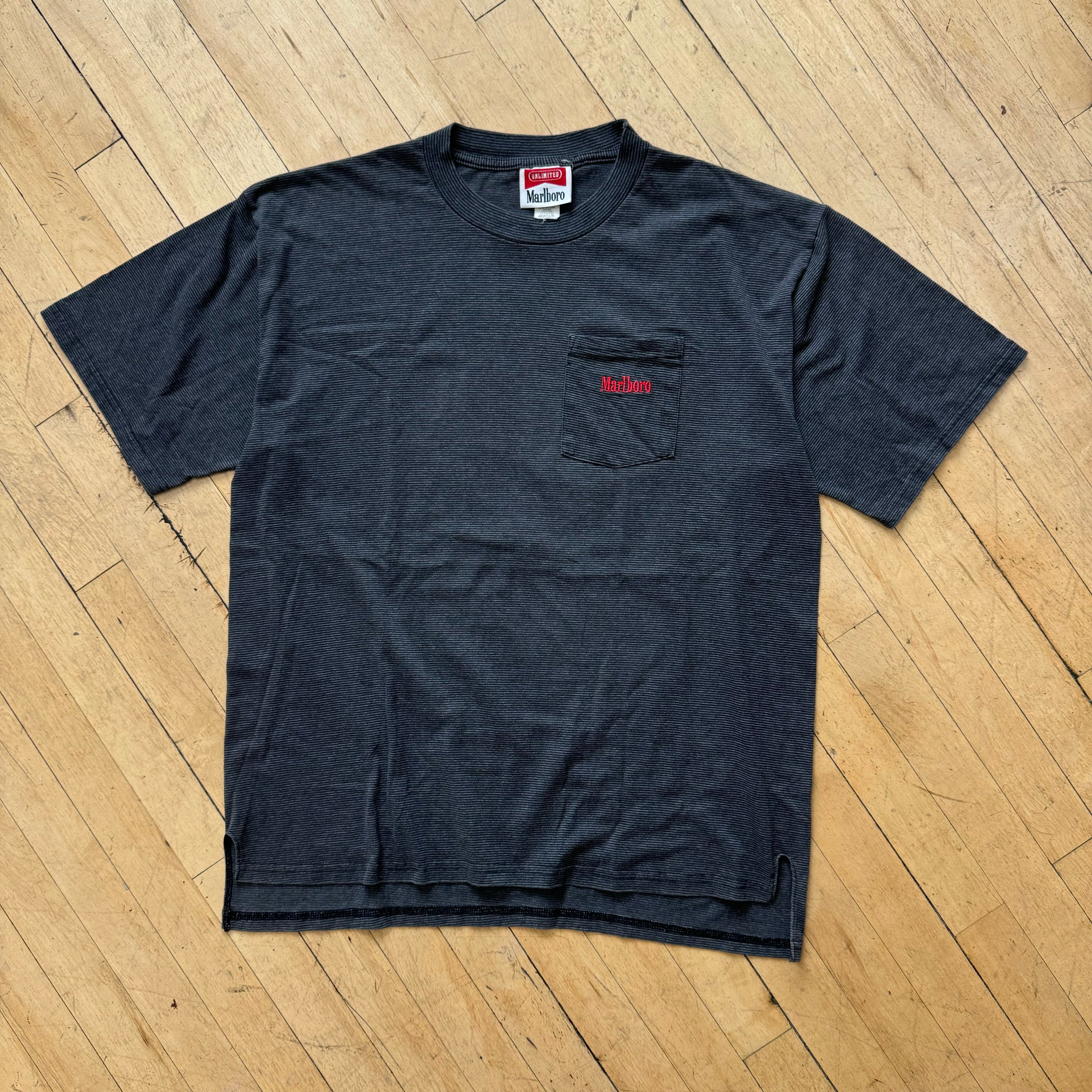 Vintage Striped Marlboro SpellOut T-shirt Sz XL