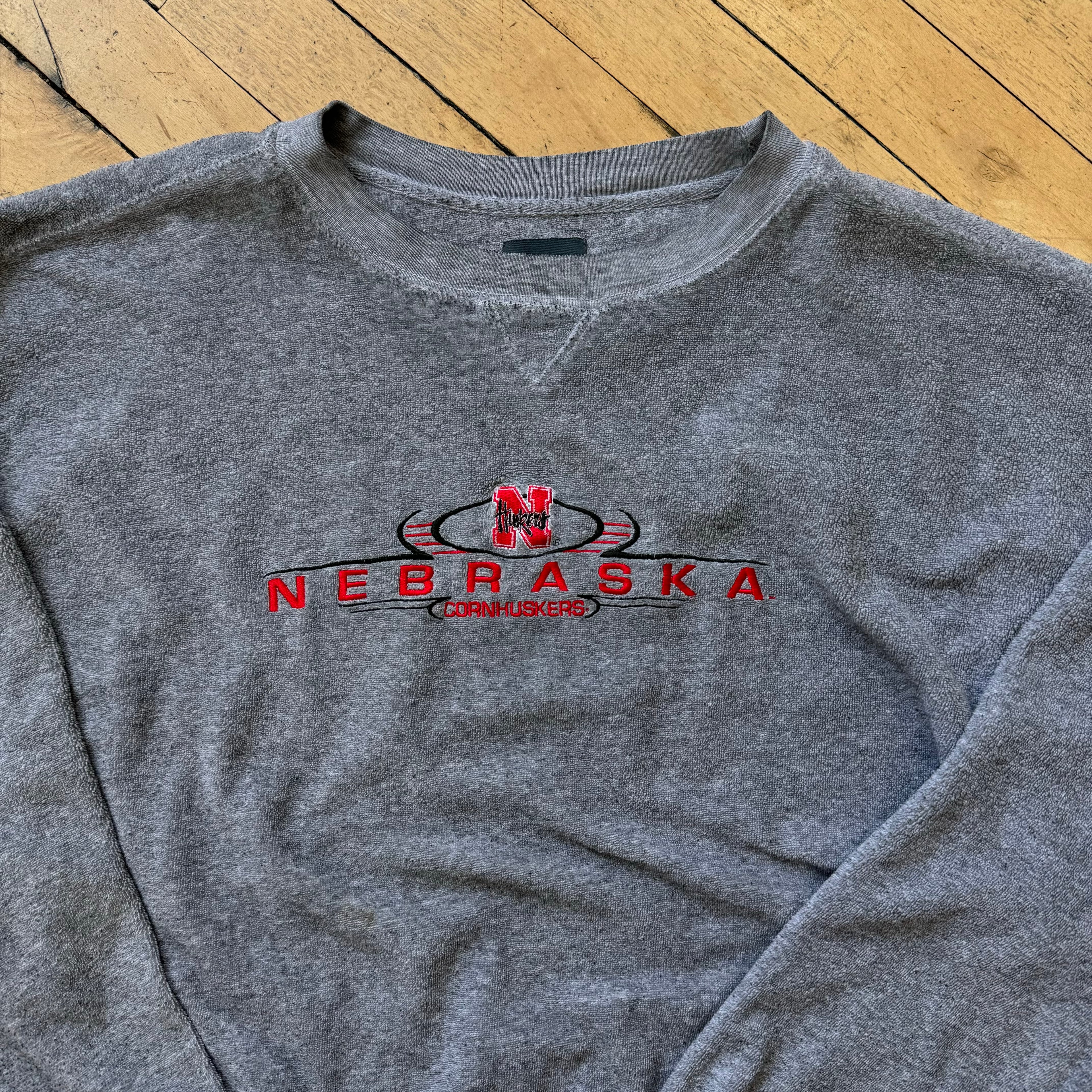 Vintage Nebraska Huskers SpellOut CrewNeck Sz XXL