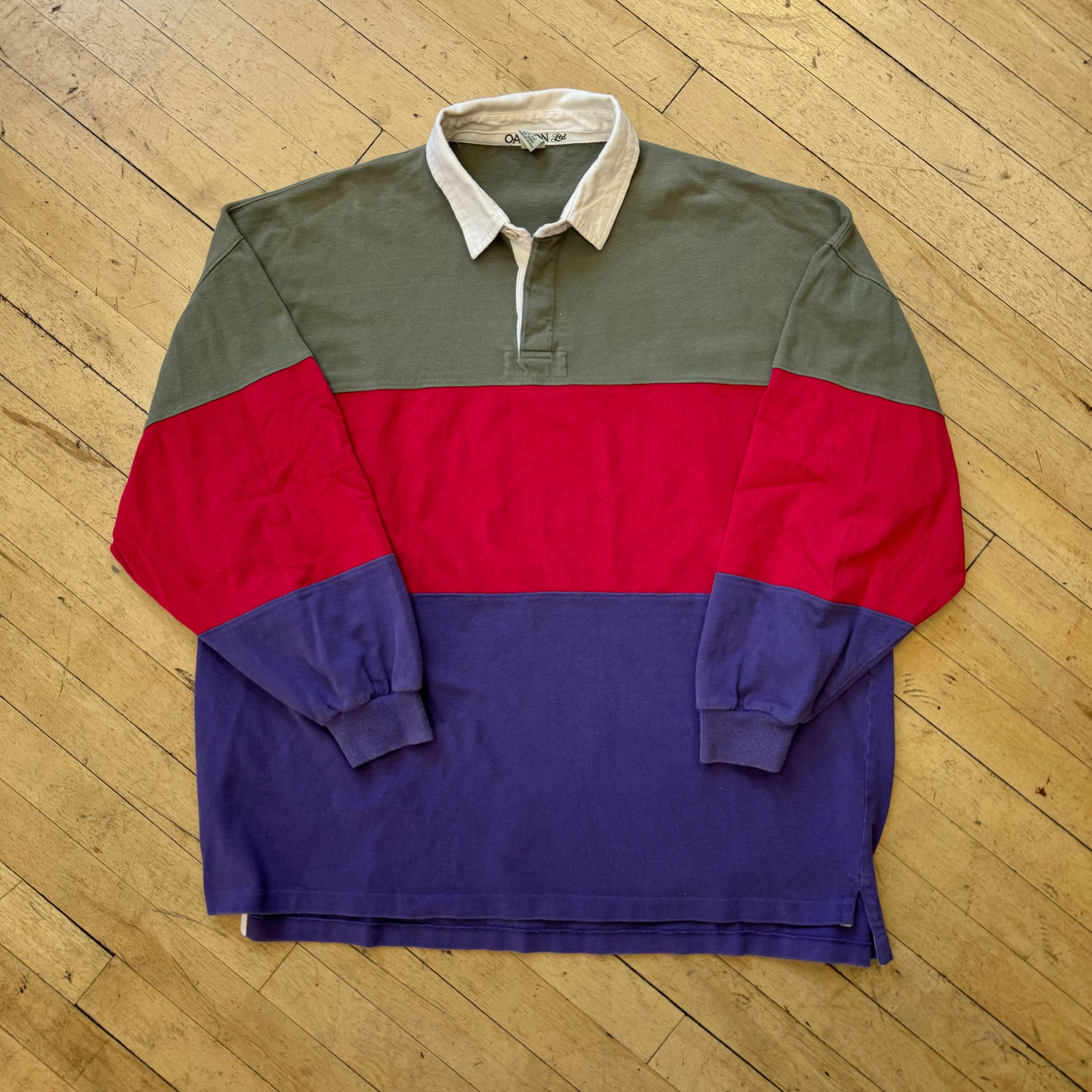 Y2K Oakton Rugby Polo T-shirt Sz XL