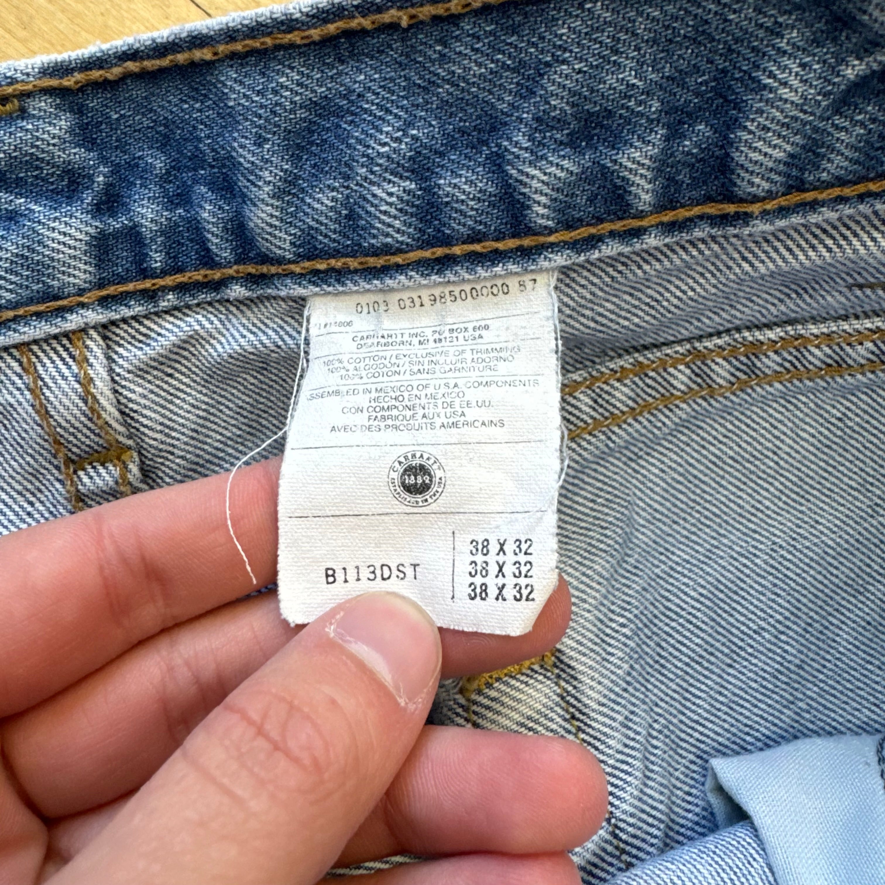 Vintage Carhartt Denim Jeans Sz 38x33