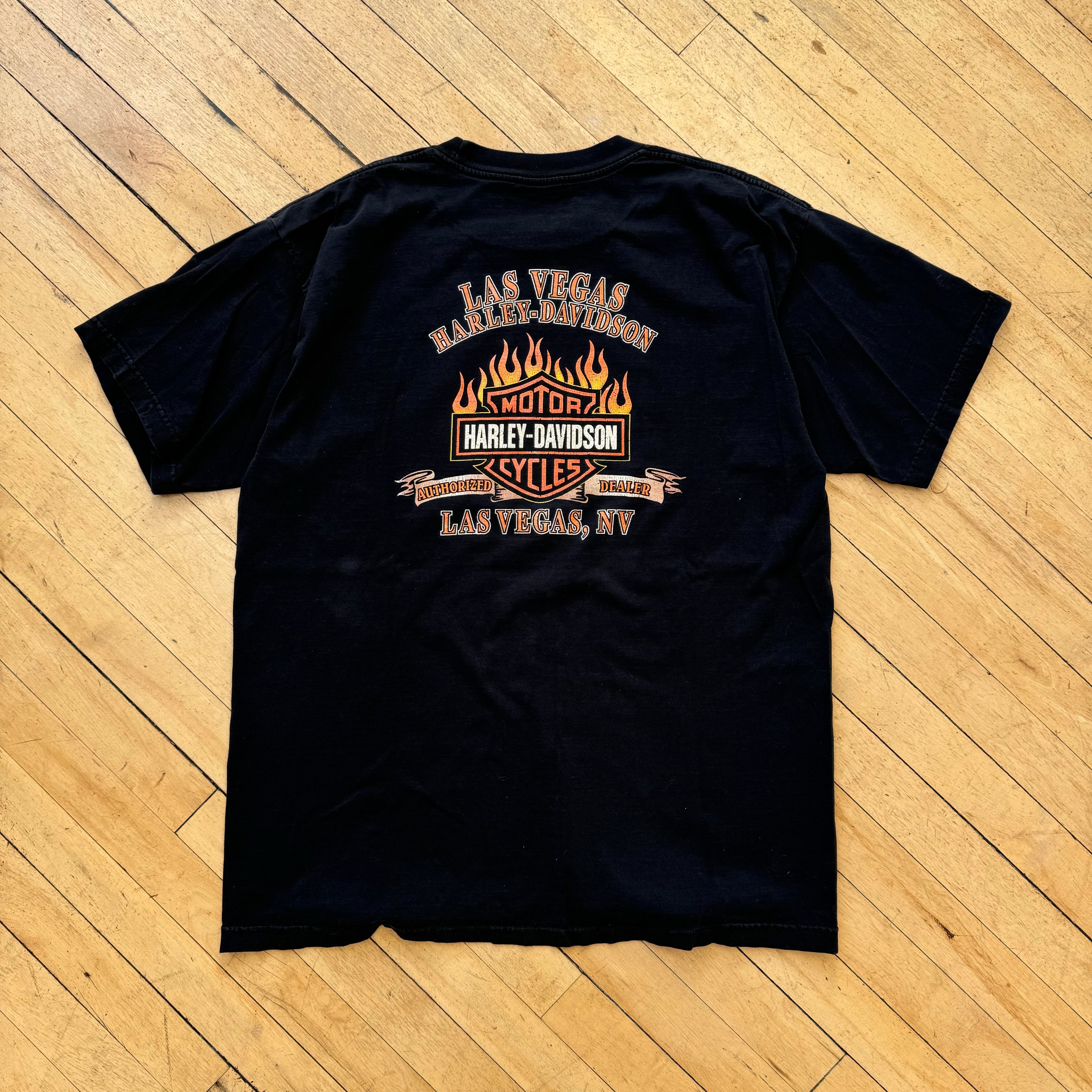 Harley Davidson Flame SpellOut T-shirt Sz XL