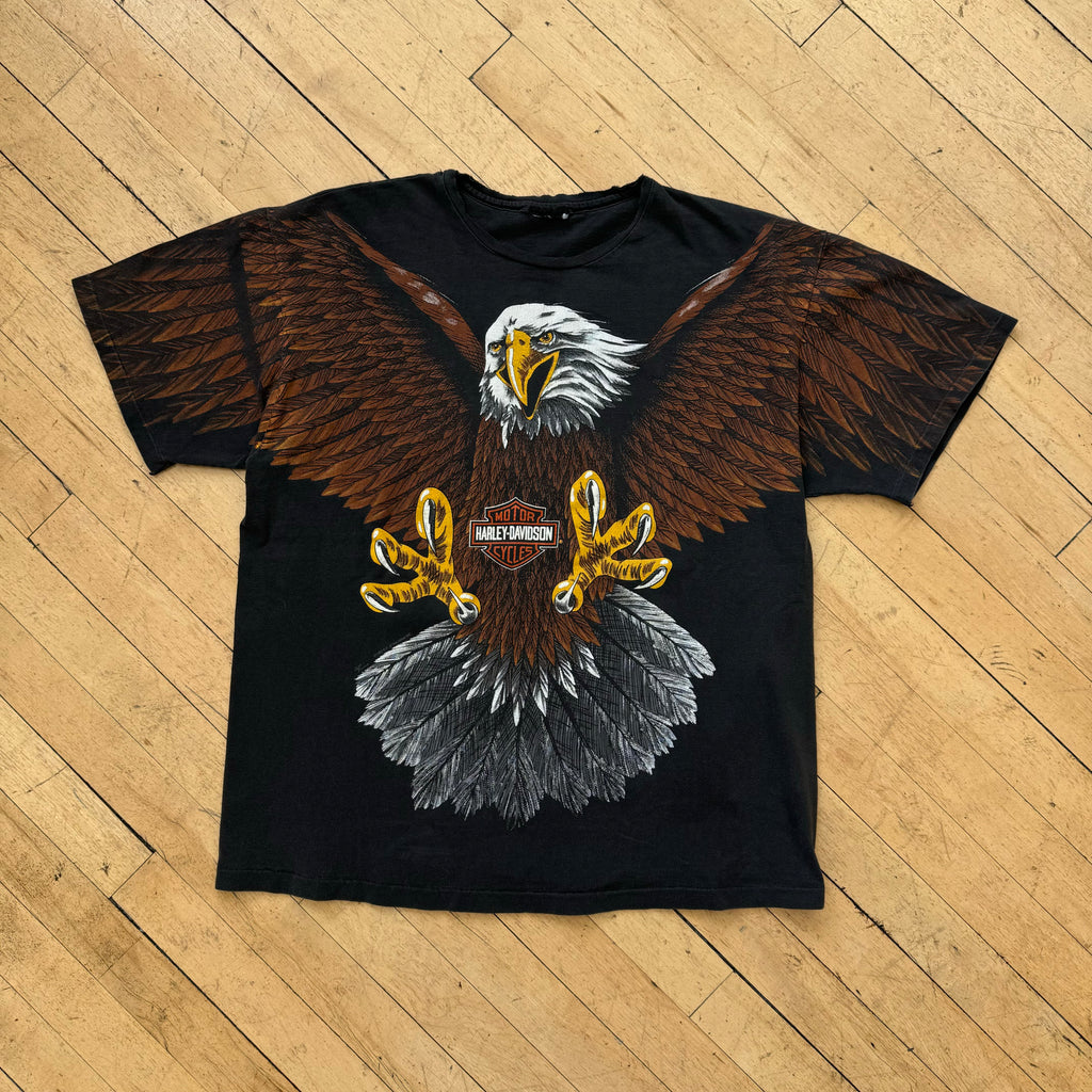 Vintage Harley-Davidson AOP Bald Eagle T-shirt Sz L