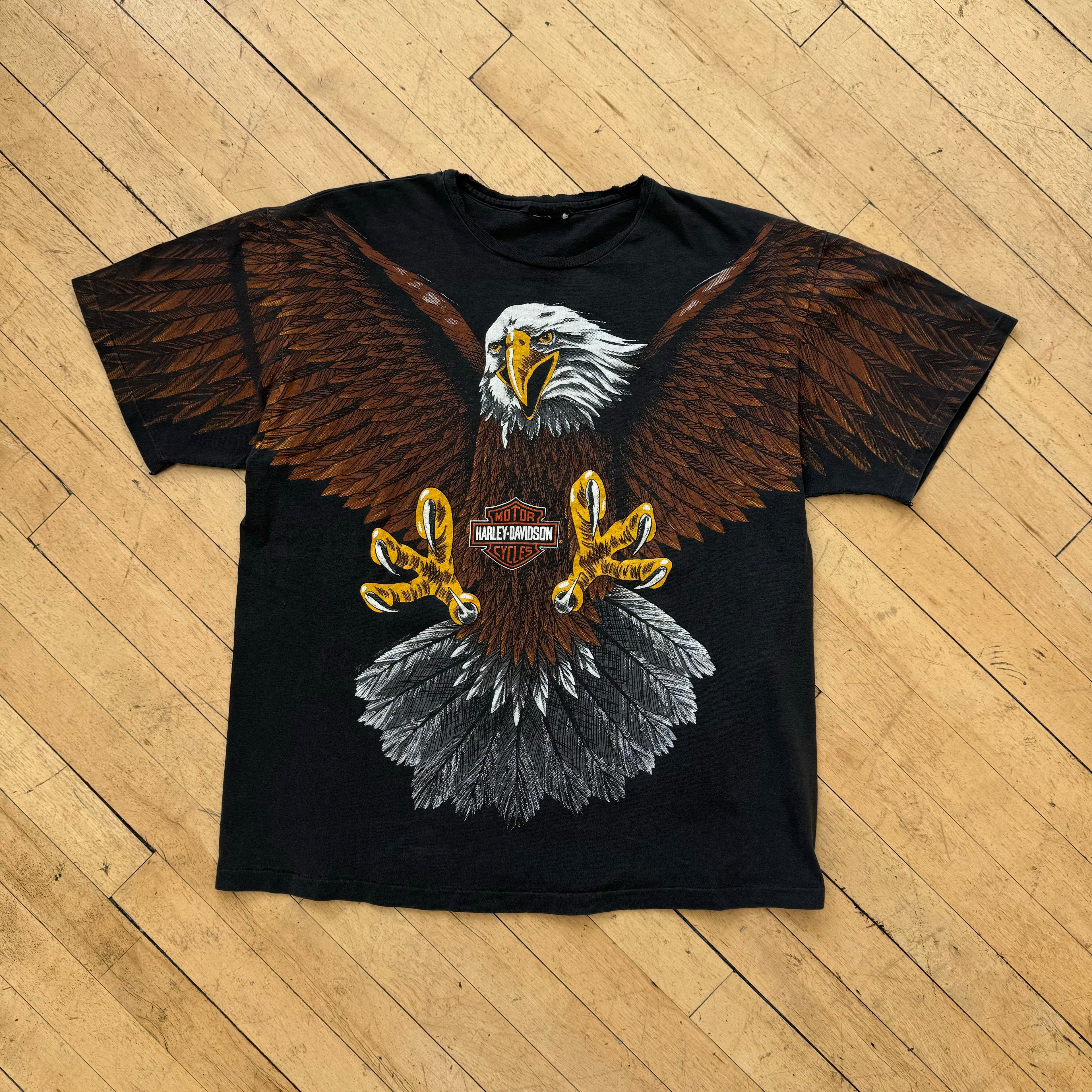 Vintage Harley-Davidson AOP Bald Eagle T-shirt Sz L