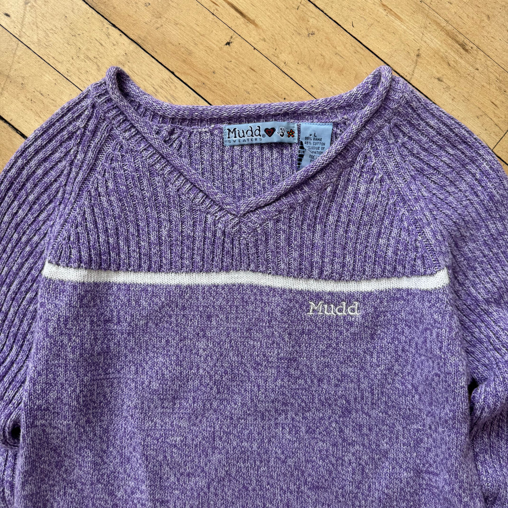 Y2K Mudd Purple Knit Sweater Sz M