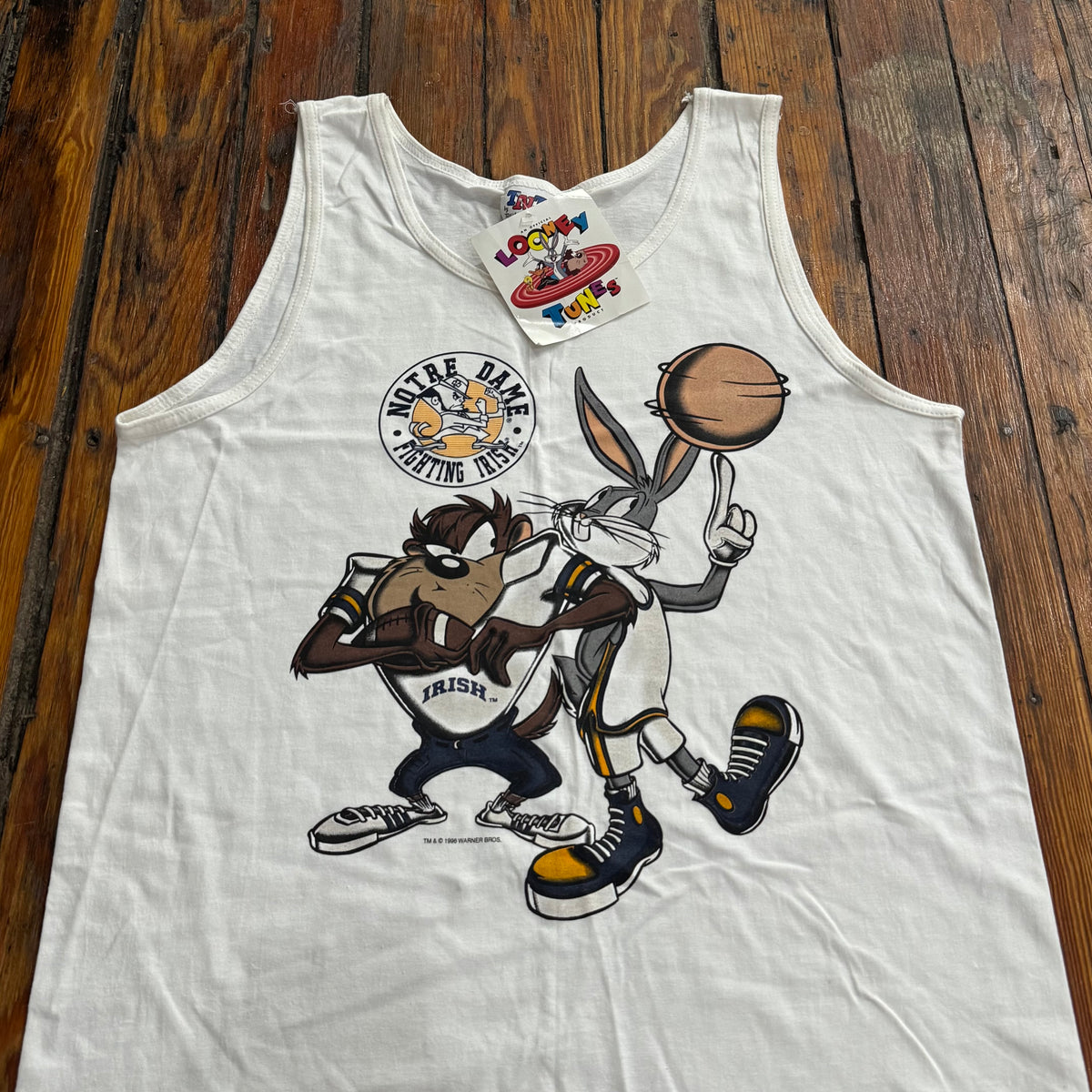 Vintage Looney Tunes Notre Dame Tank Top T-shirt Sz M