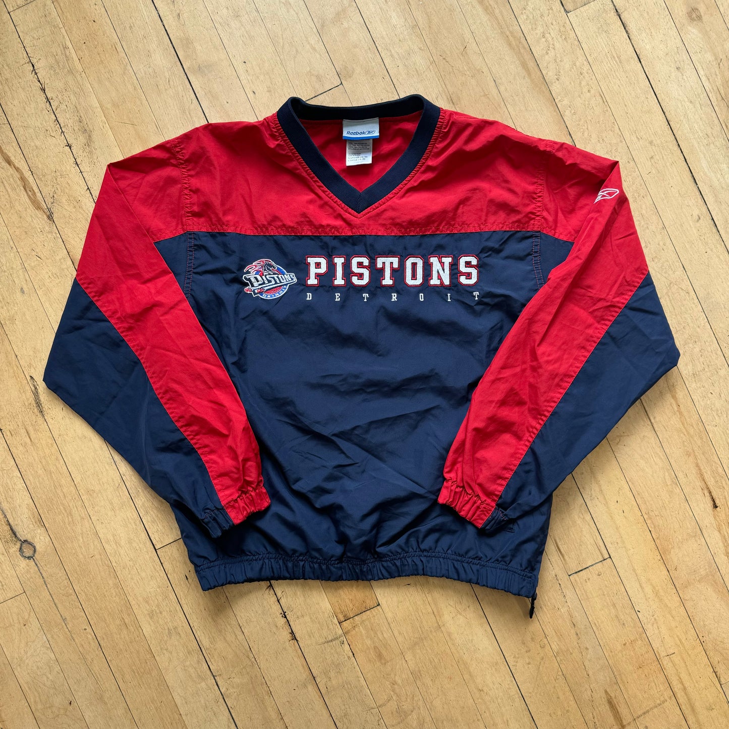 Vintage Detroit Pistons Pullover Jacket Sz YTH L