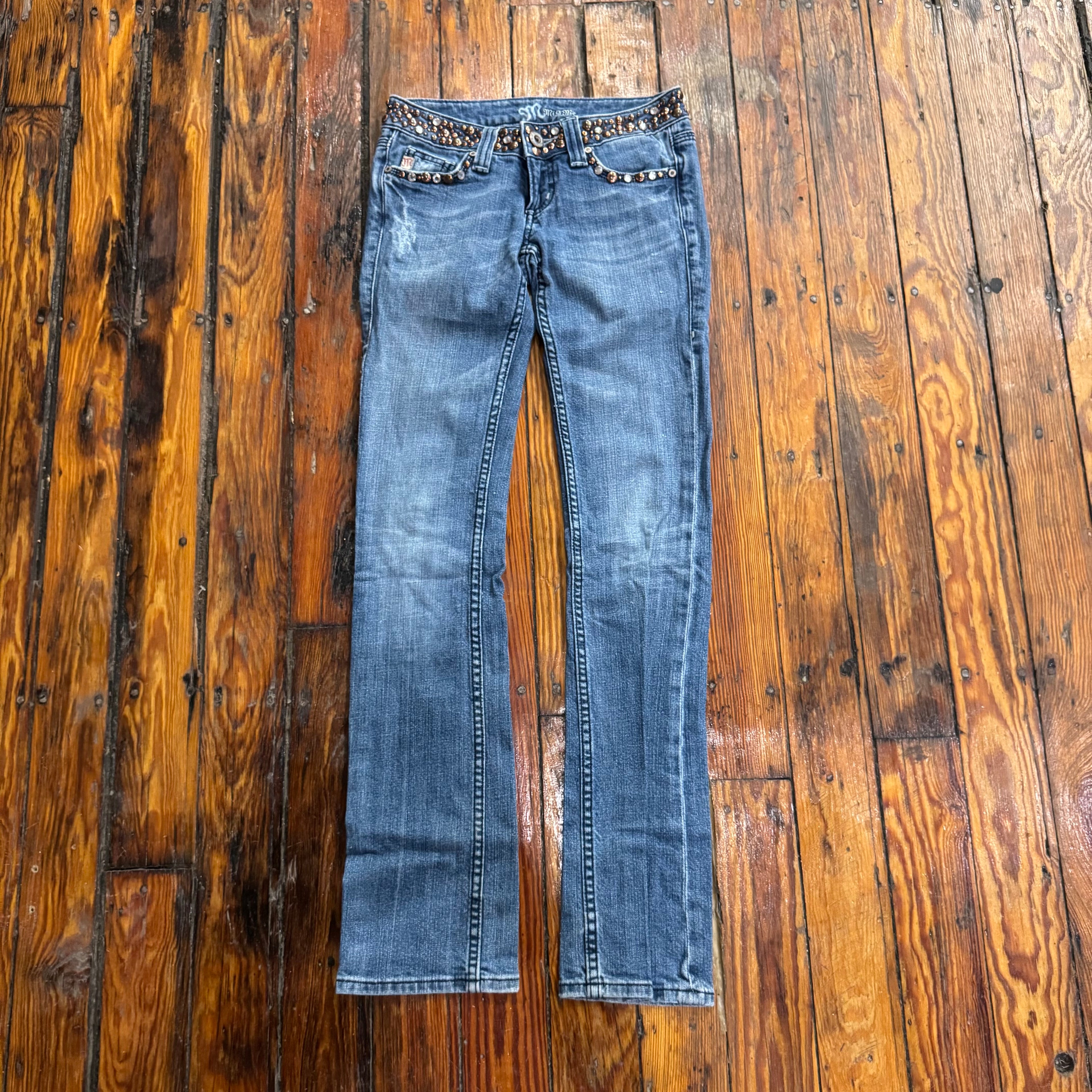 Y2K Miss Me Jeweled Denim Jeans Sz 25