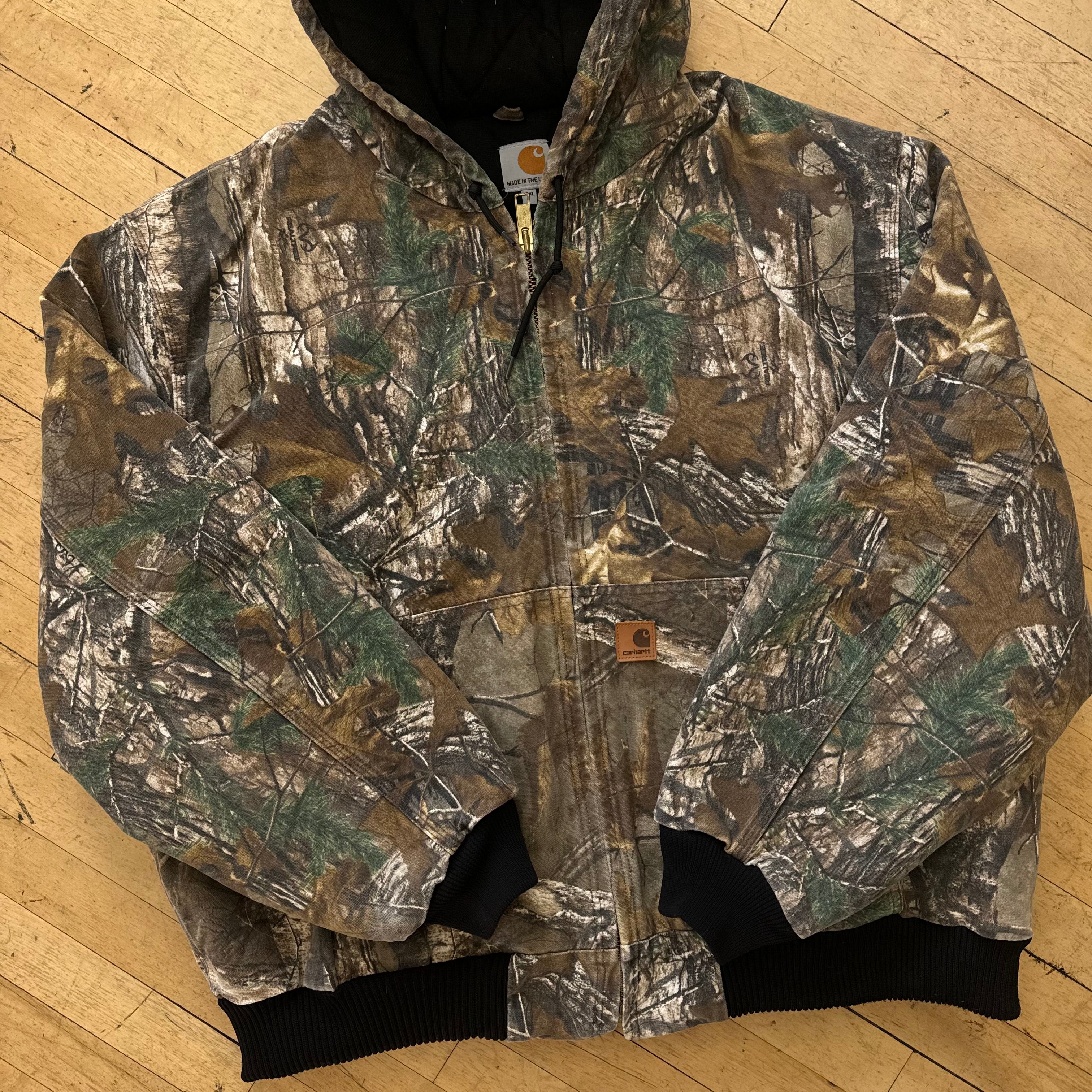 Vintage Camo Carhartt Hooded Jacket Sz XXL