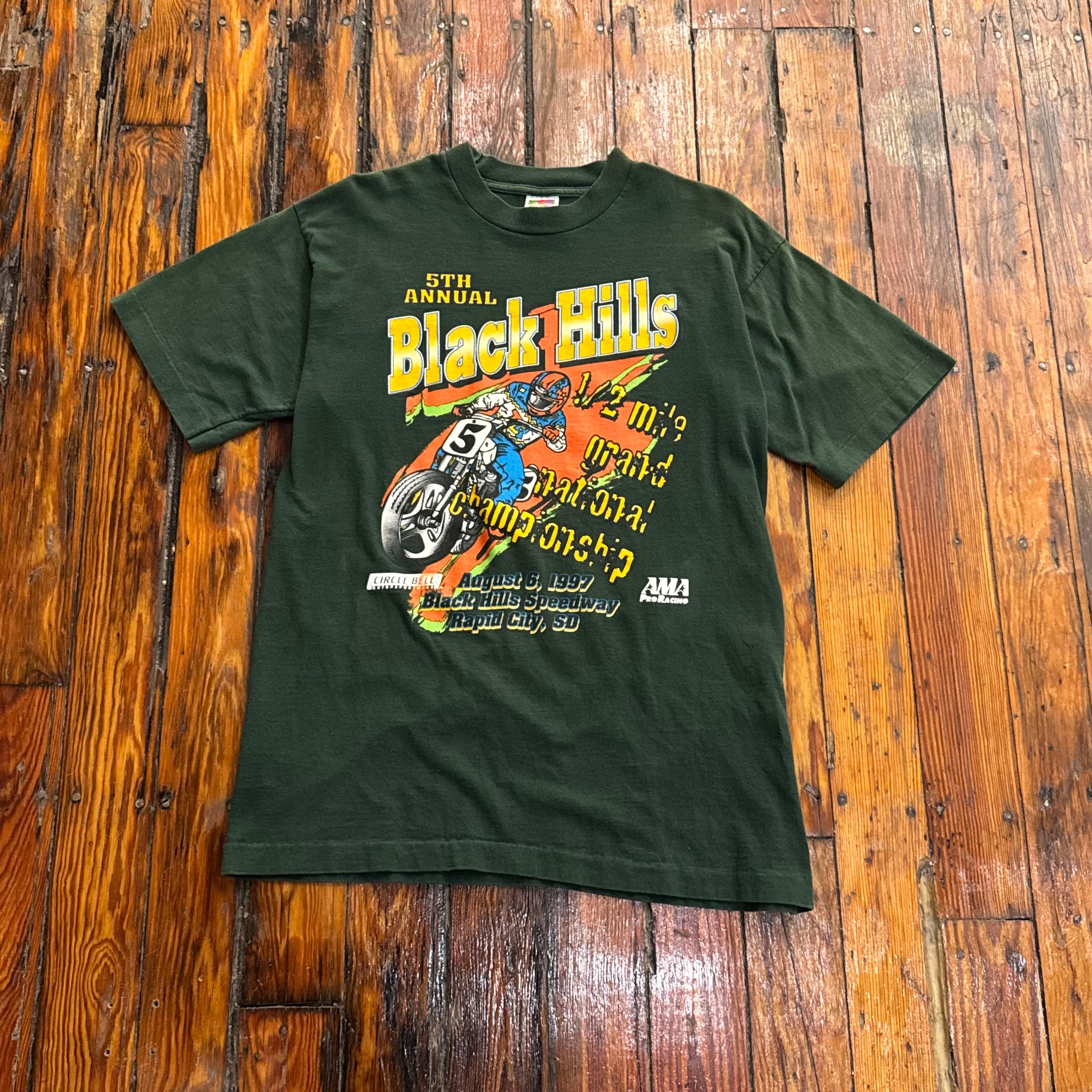 Vintage Black Hills Pro Racing Moto Cross T-shirt Sz L