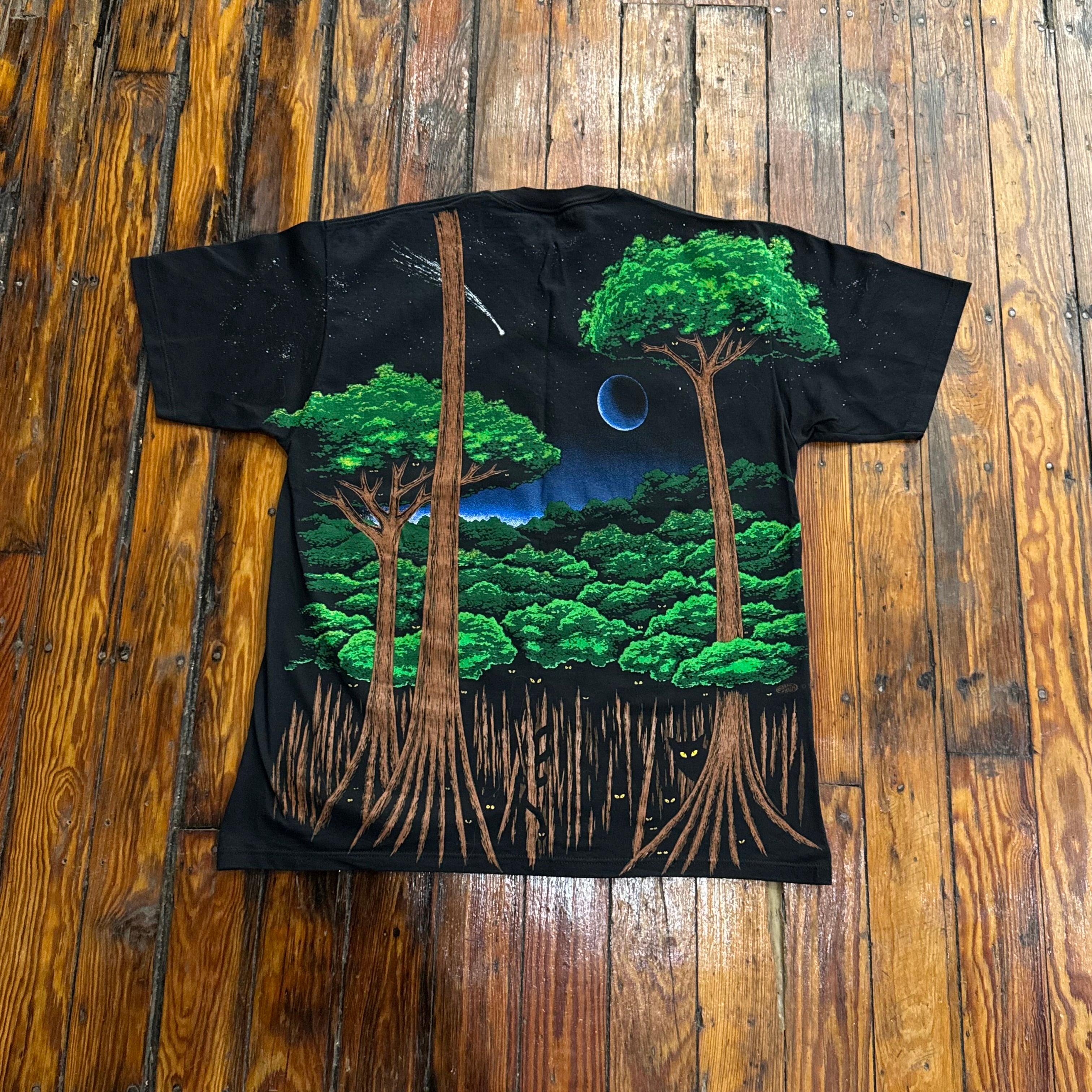 Vintage Blue Hair AOP Rain Forest T-shirt Sz L