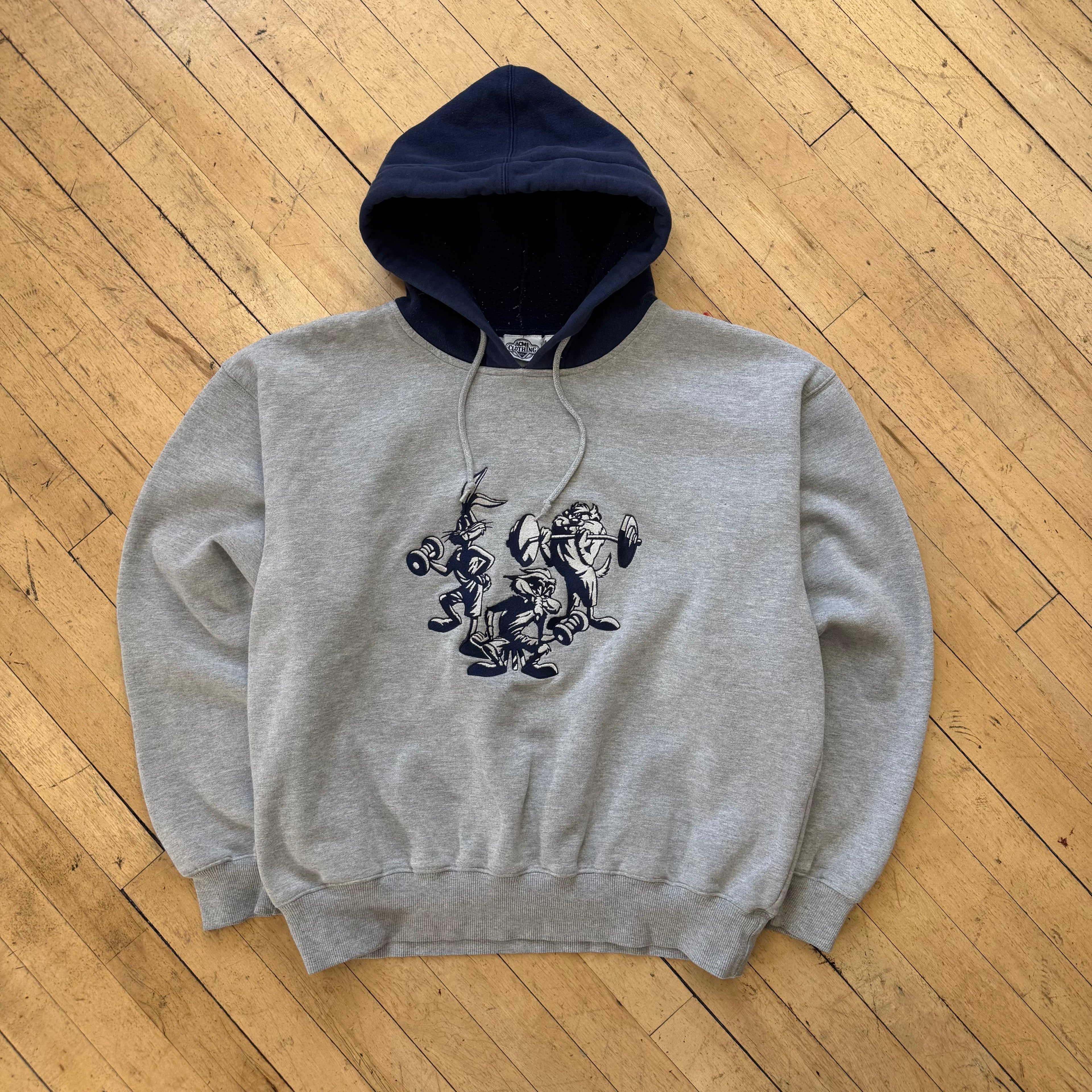Vintage Looney Tunes Workout Hoodie Sz XL