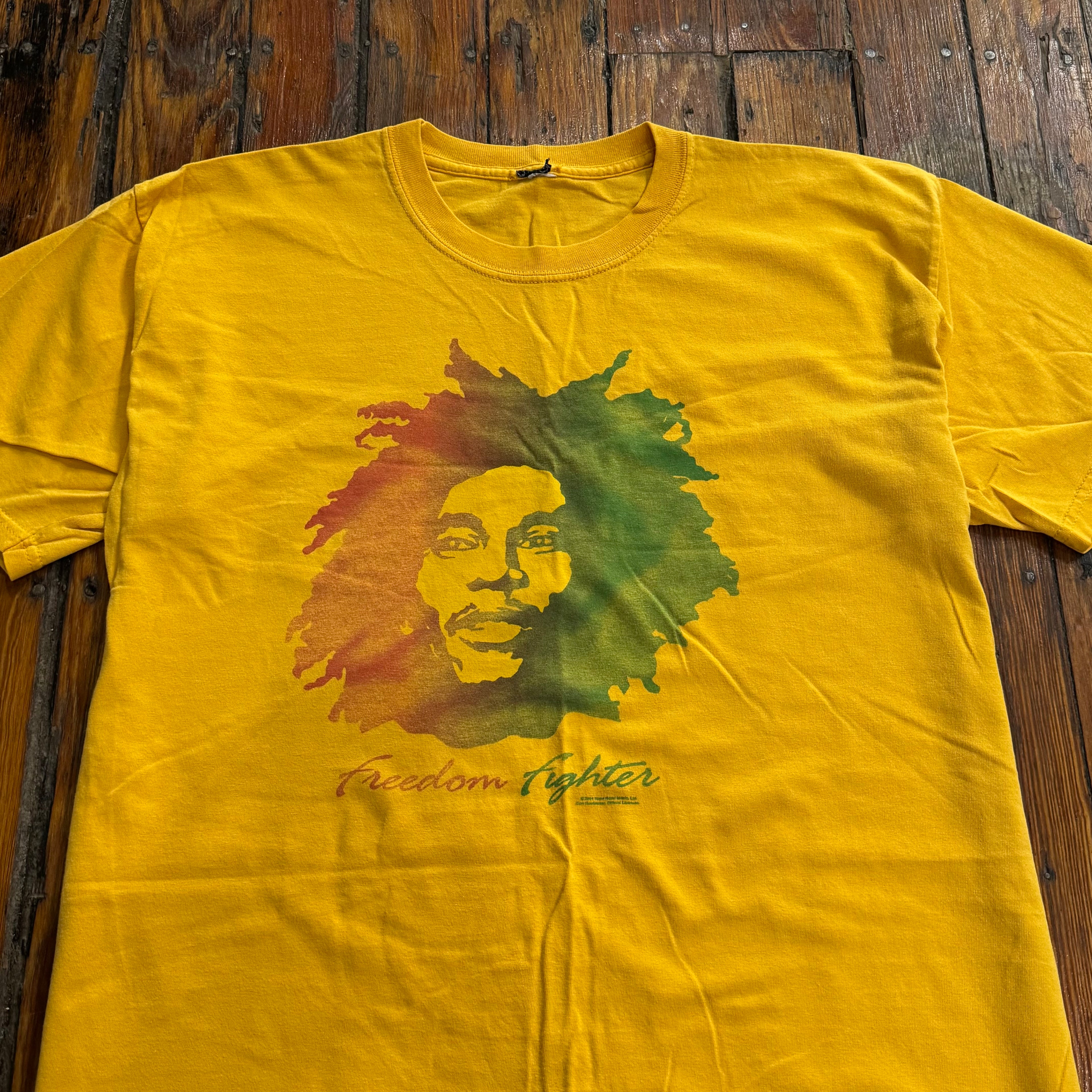 Y2K Bob Marley Freedom Fighter T-shirt Sz XL