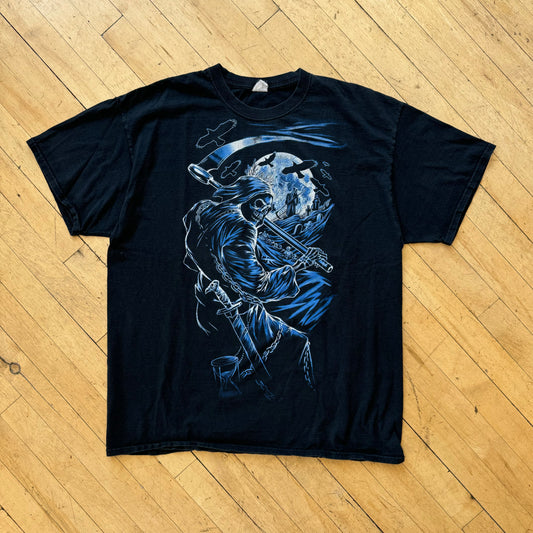 Y2K Grim Reaper Night T-shirt Sz M