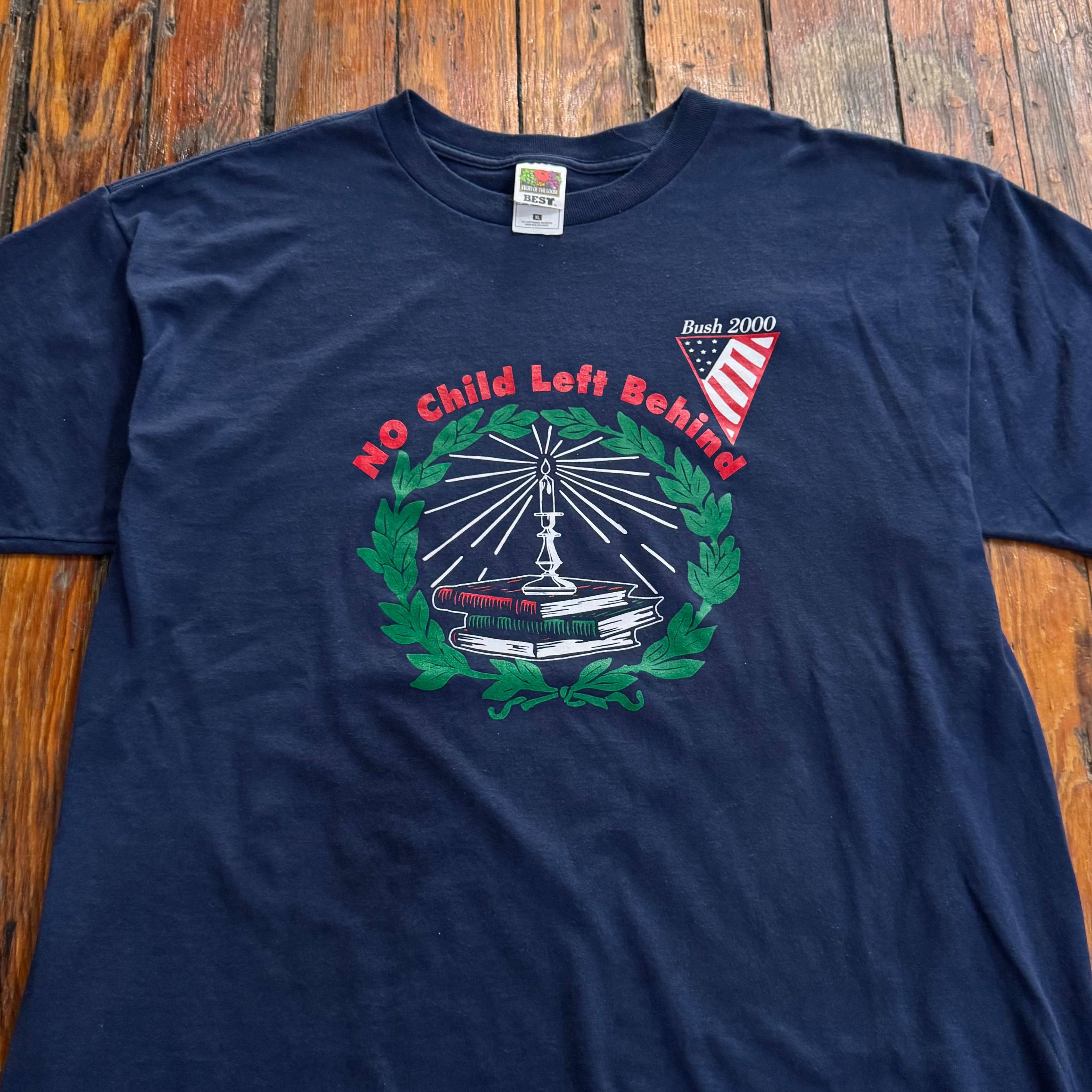 Vintage No Kids Left Behind Busch T-shirt Sz L