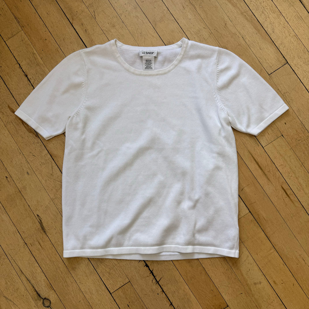 Vintage White Liz Baker T-shirt Sz M