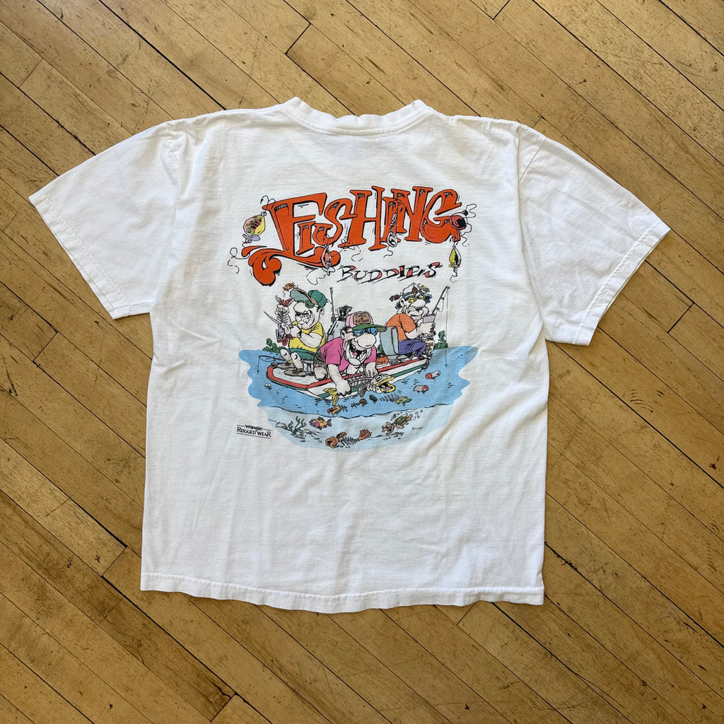 Vintage Wrangler Fishing Buddies T-shirt Sz XL