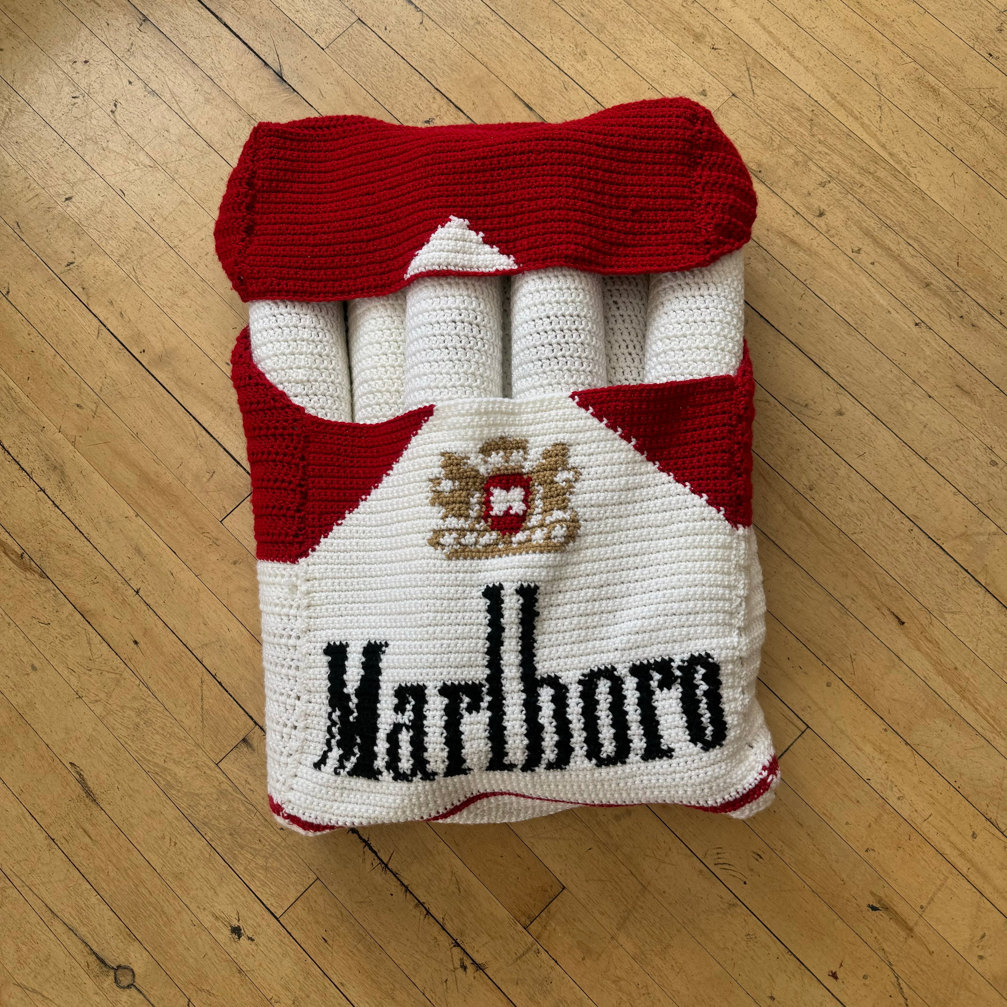 Handmade Crocheted Marlboro Cigarette Box raffle
