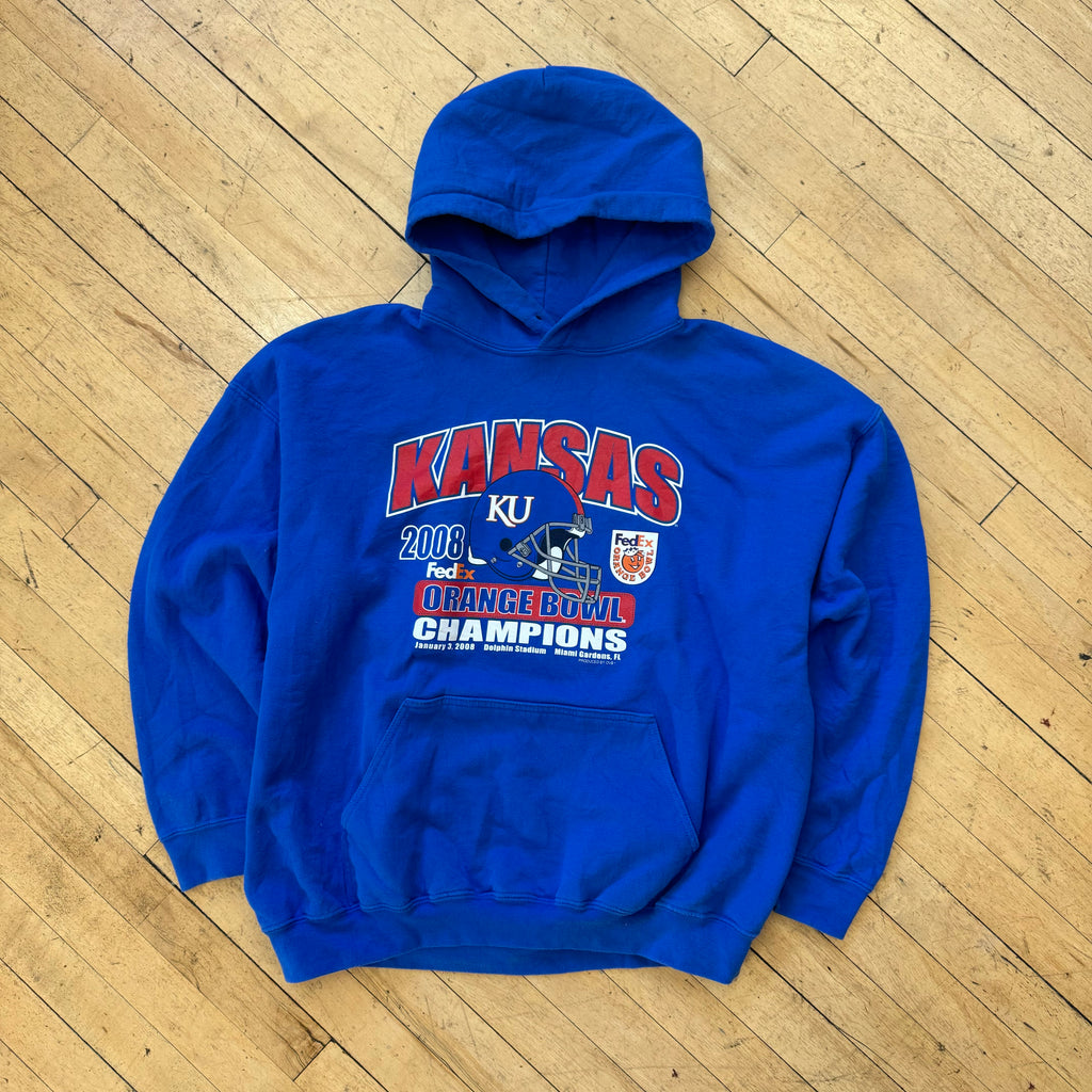 2000s Kansas Jayhawks Orange Bowl Champions Hoodie Sz XL