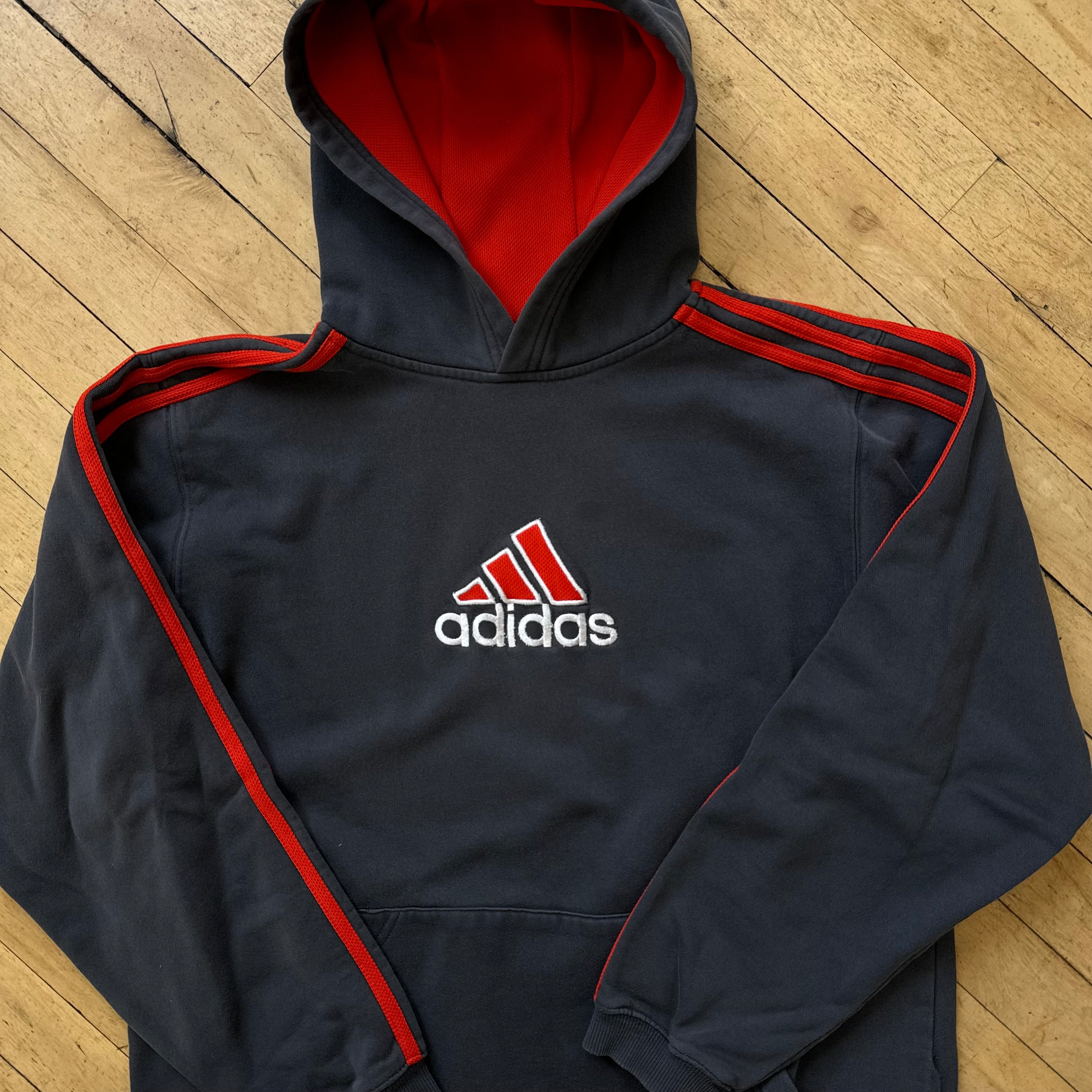 Y2K Adidas Embroidered Hoodie Sz M