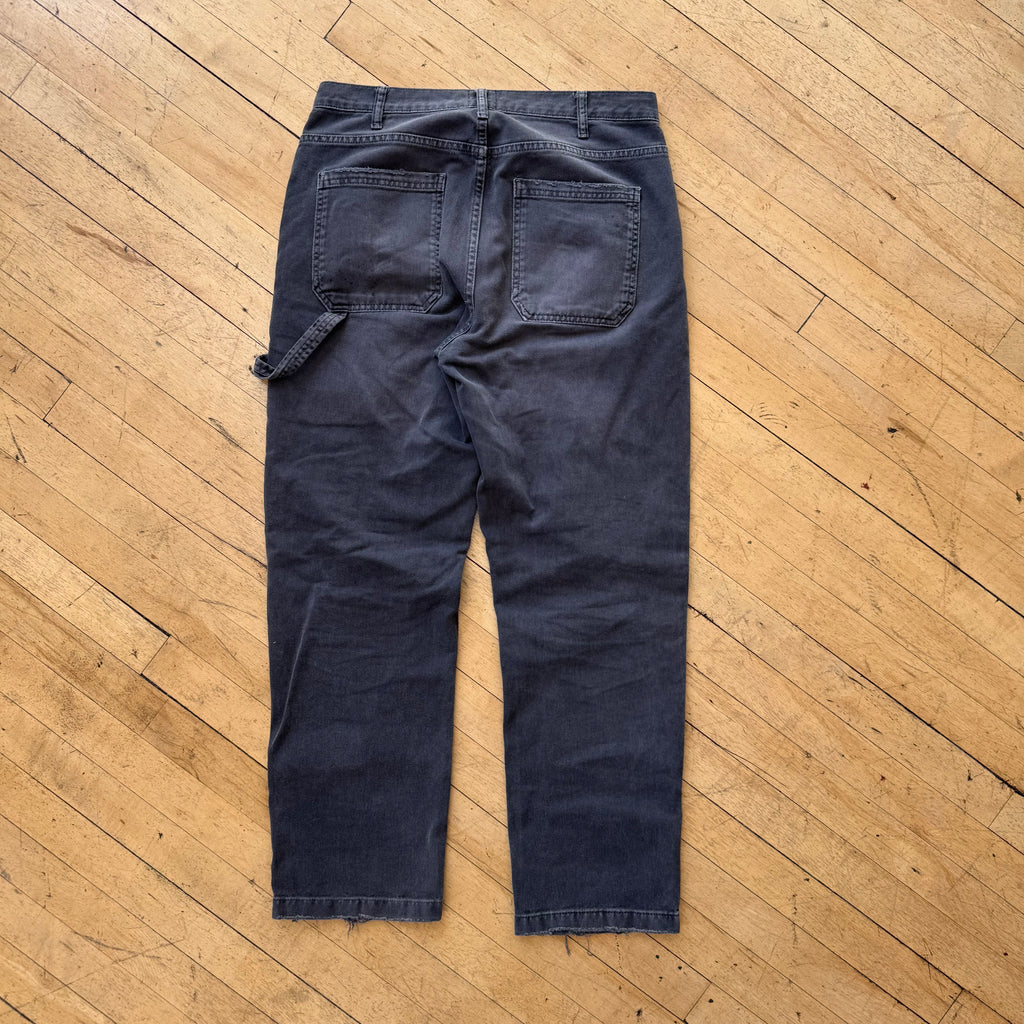 Y2K Faded Black Double Knee Denim Jeans Sz 32x32
