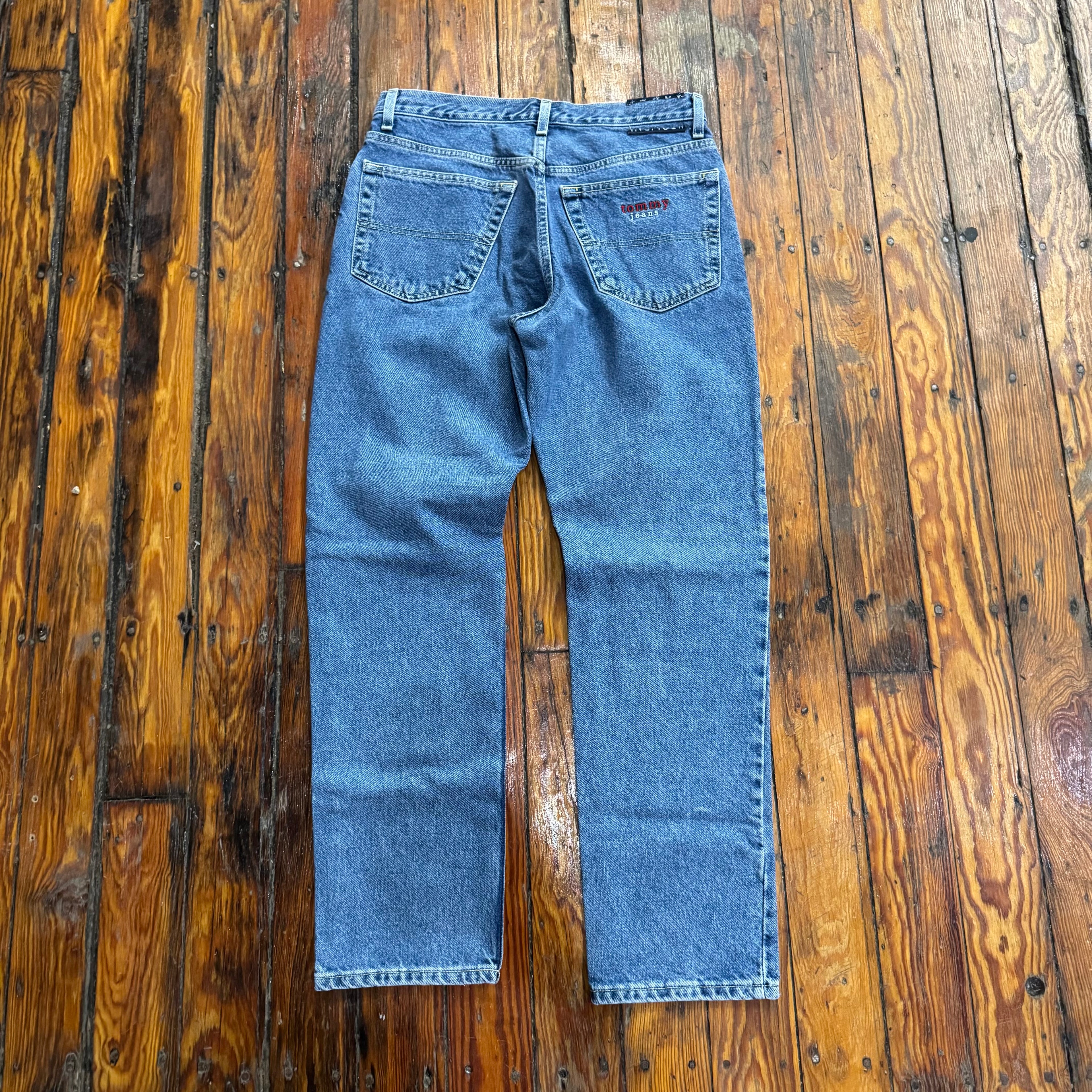 Vintage Tommy Jeans Embroidered Denim Jeans Sz 9