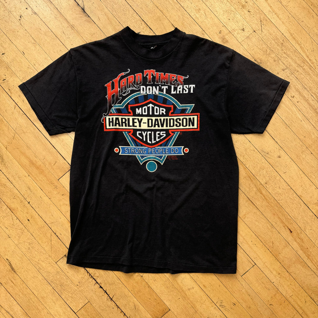 Vintage Hard Times Don’t Last Harley Davidson Sz L