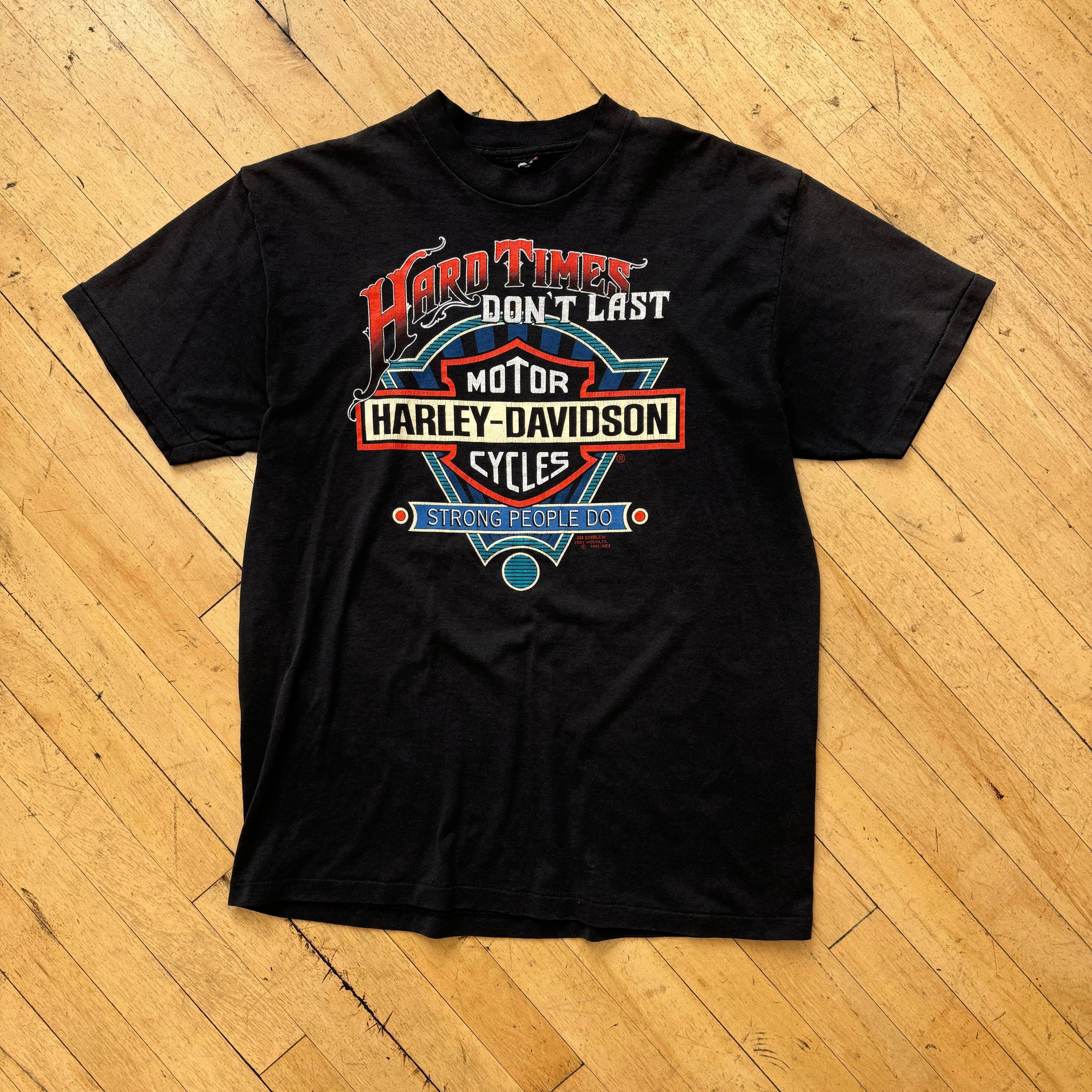 Vintage Hard Times Don’t Last Harley Davidson Sz L