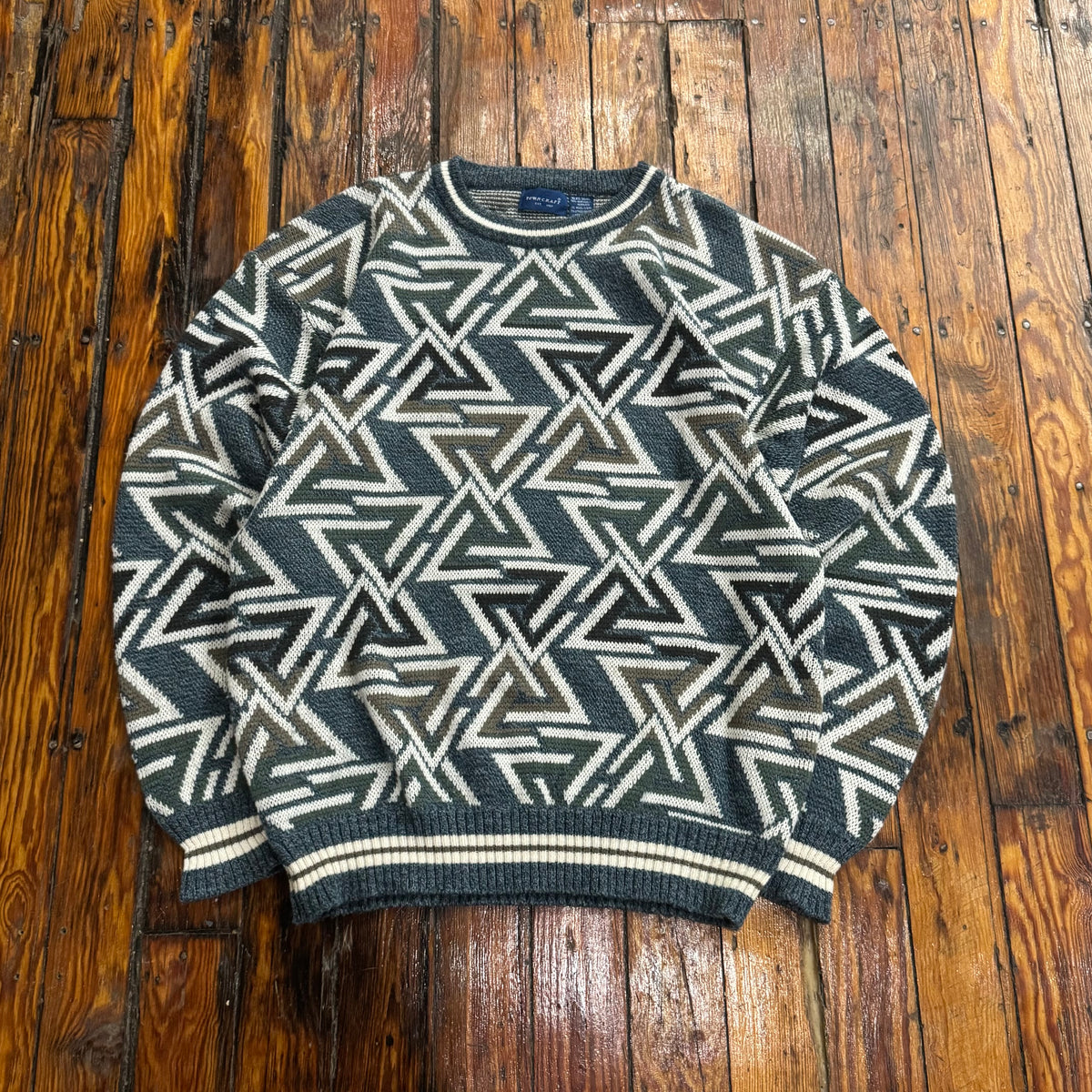 Vintage Towncraft Pattered Sweater Sz XL