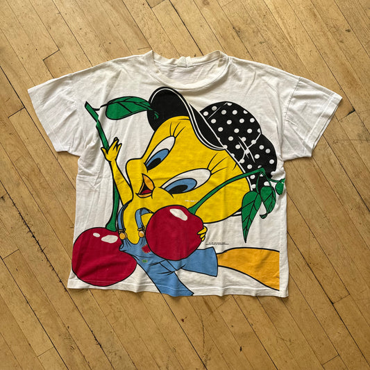 Vintage Looney Tunes Tweety Cherry T-shirt XL