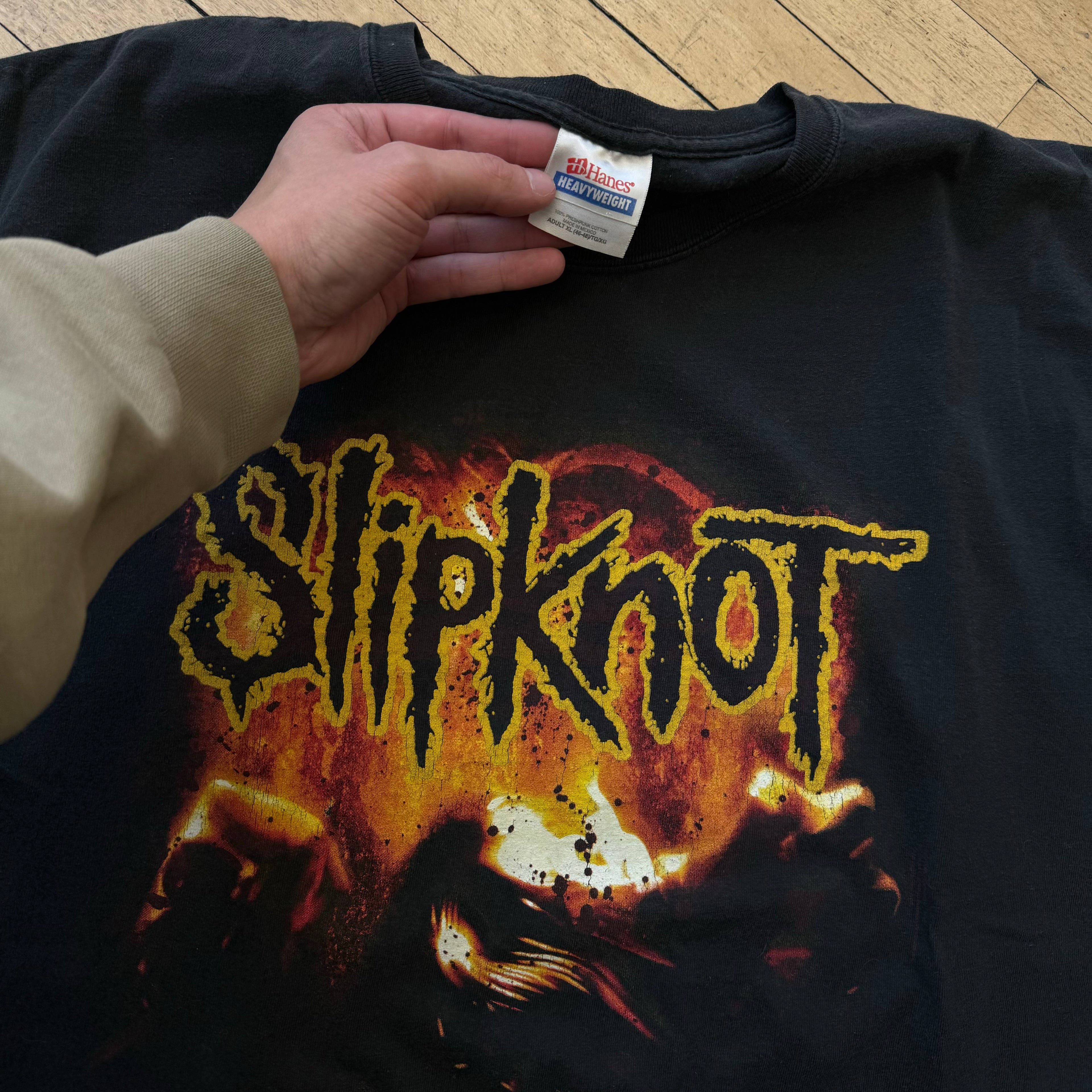Vintage Slipknot SpellOut T-shirt Sz XL