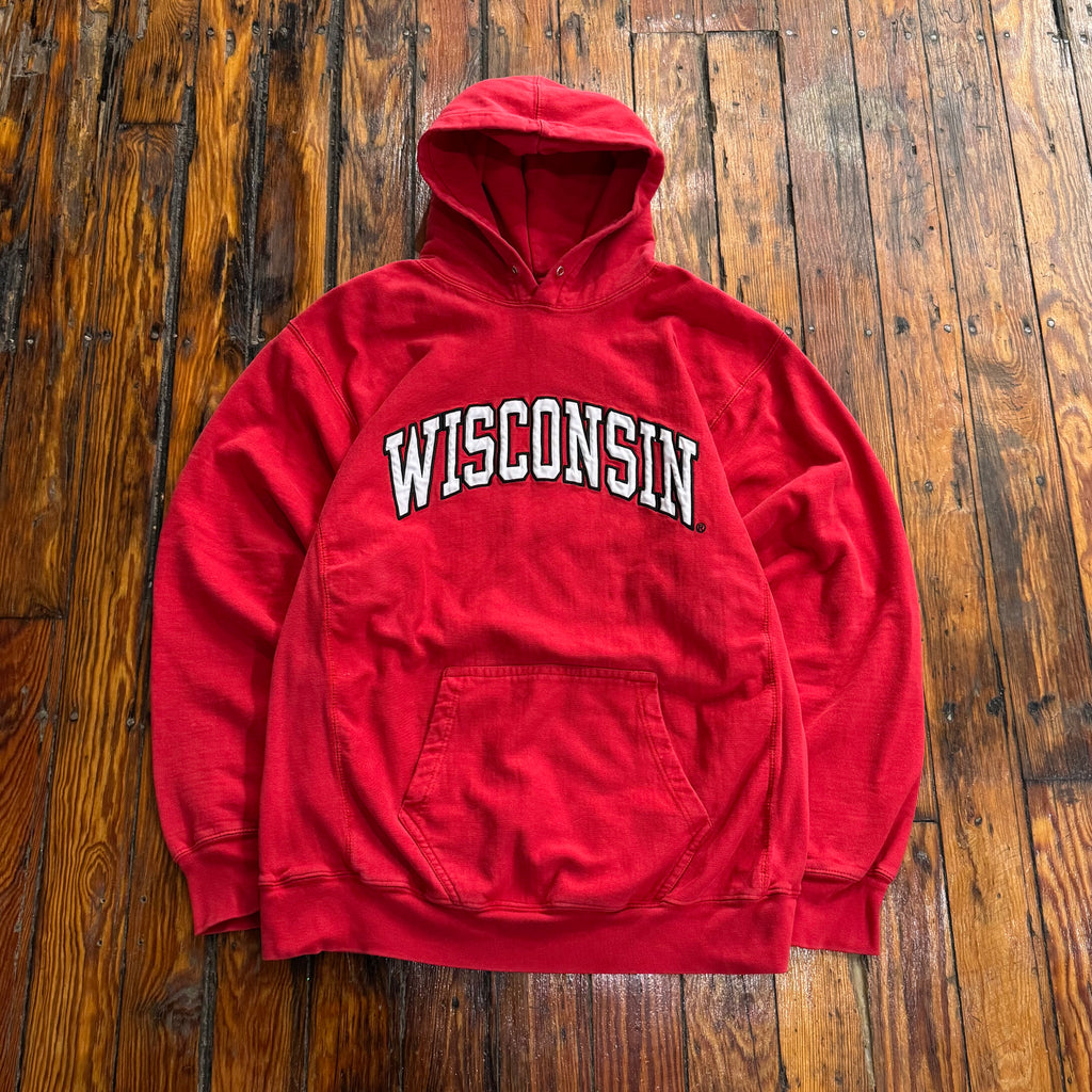Vintage Wisconsin SpellOut Hoodie Sz XL