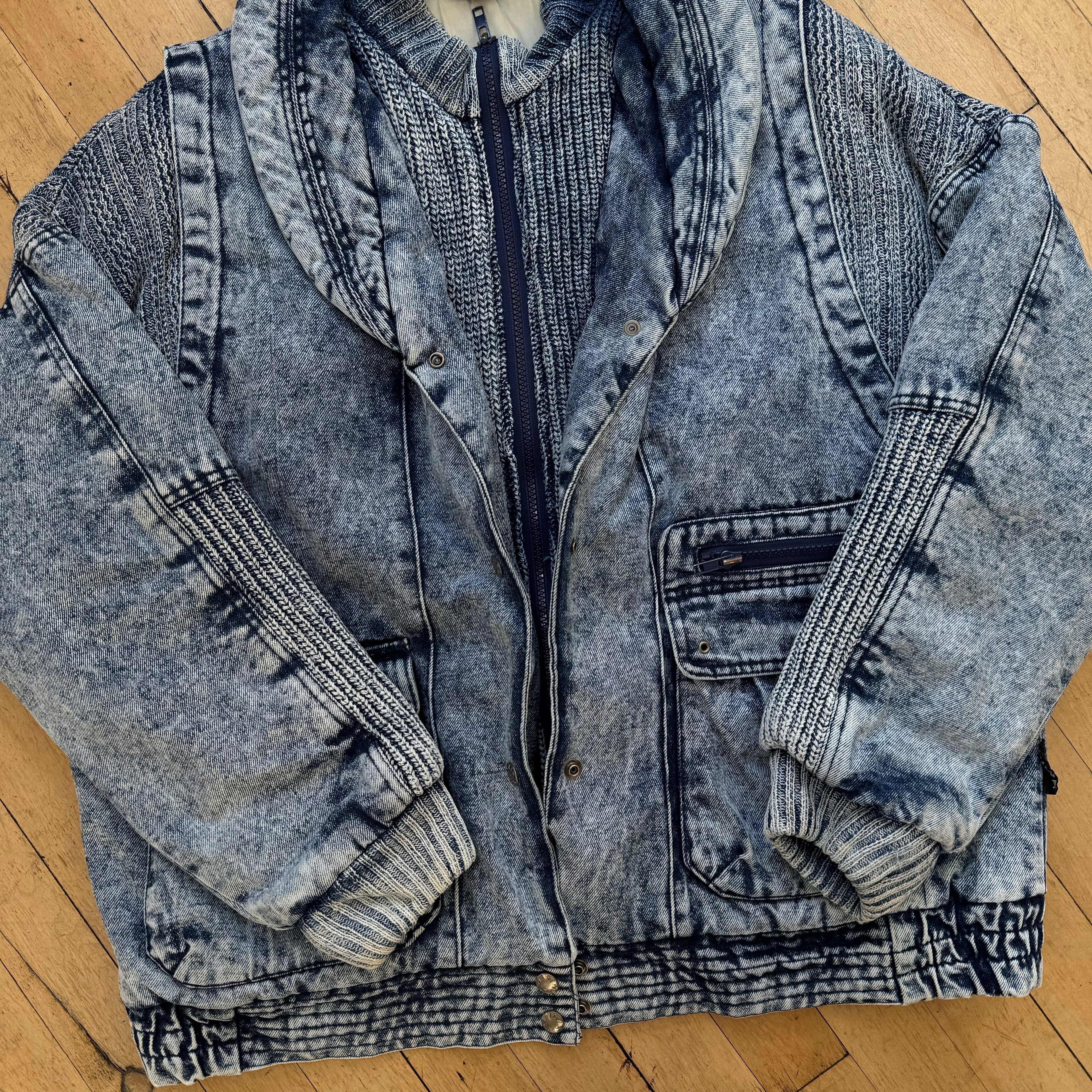 Vintage Izzi Izzi Zip Up Jean Jacket Sz M
